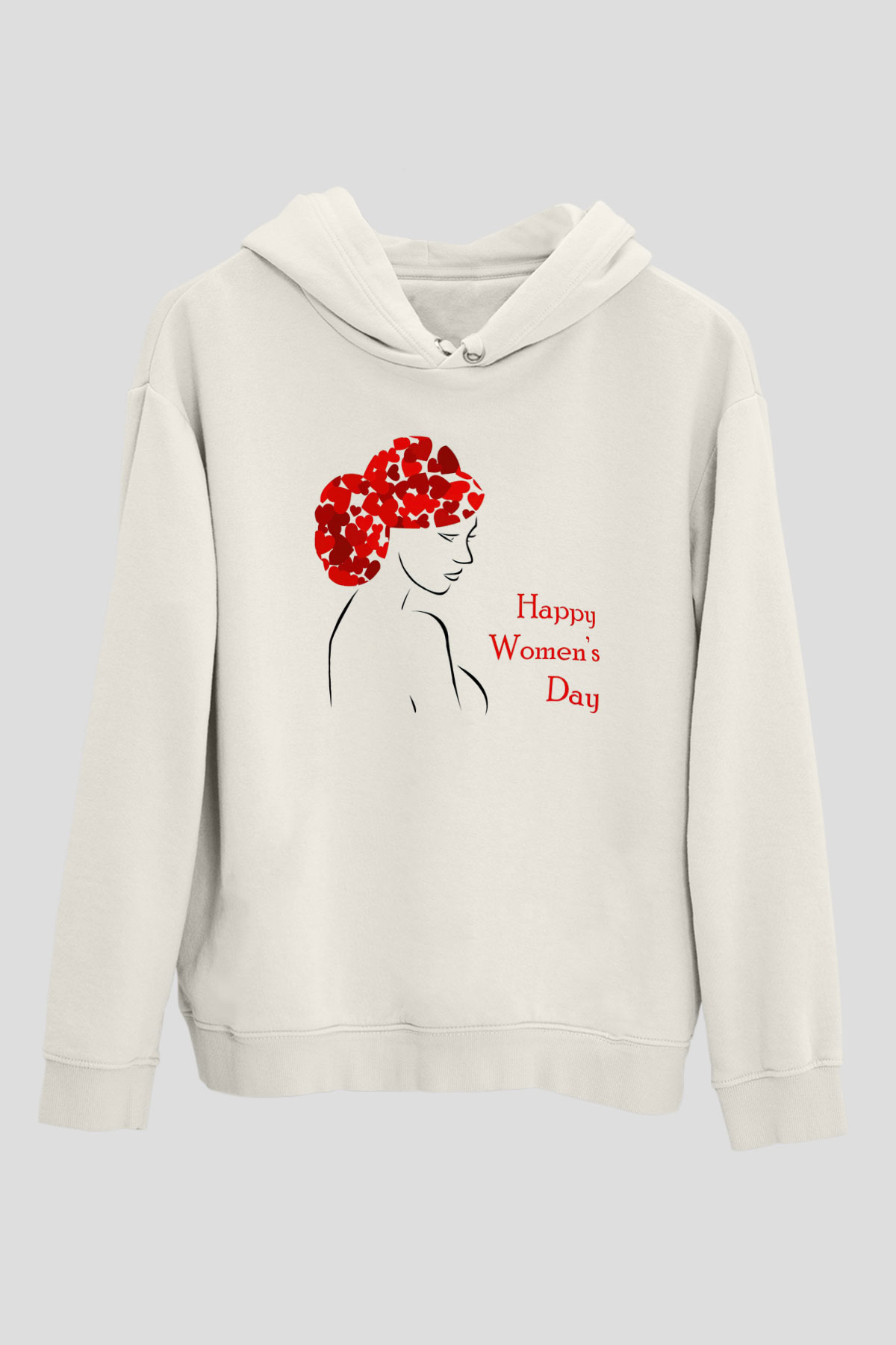 Dünya Kadınlar Günü Beyaz Unisex Hoodie