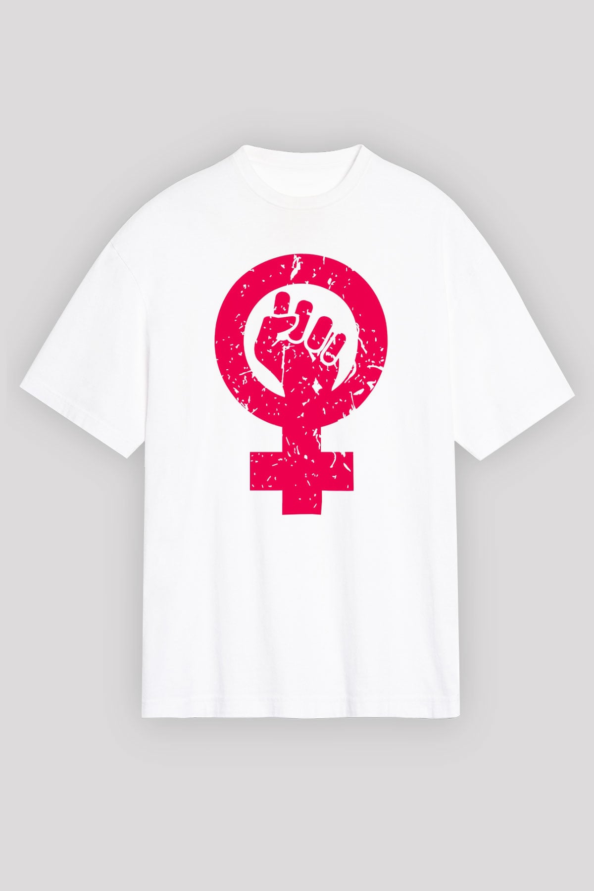 Dünya Kadınlar Günü Beyaz Unisex Oversize Tişört T-Shirt