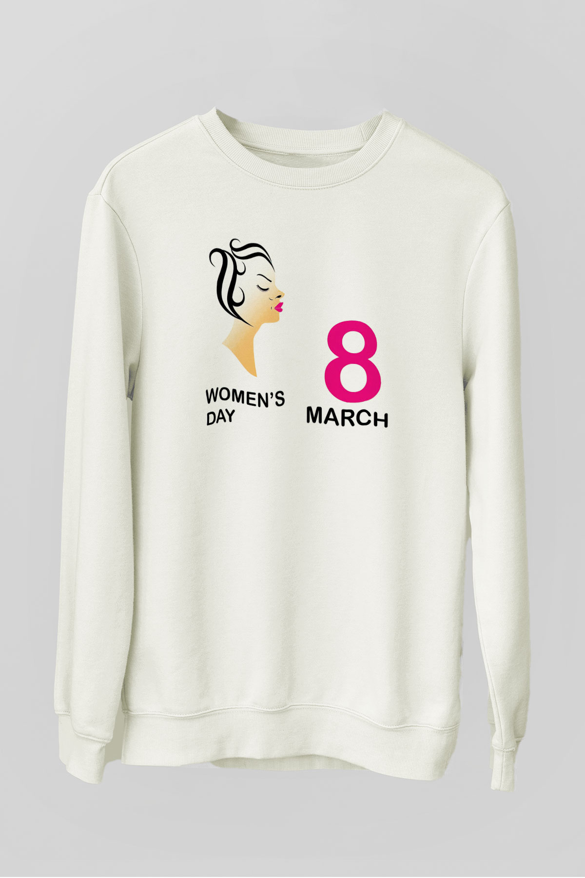 Dünya Kadınlar Günü Beyaz Unisex Sweatshirt