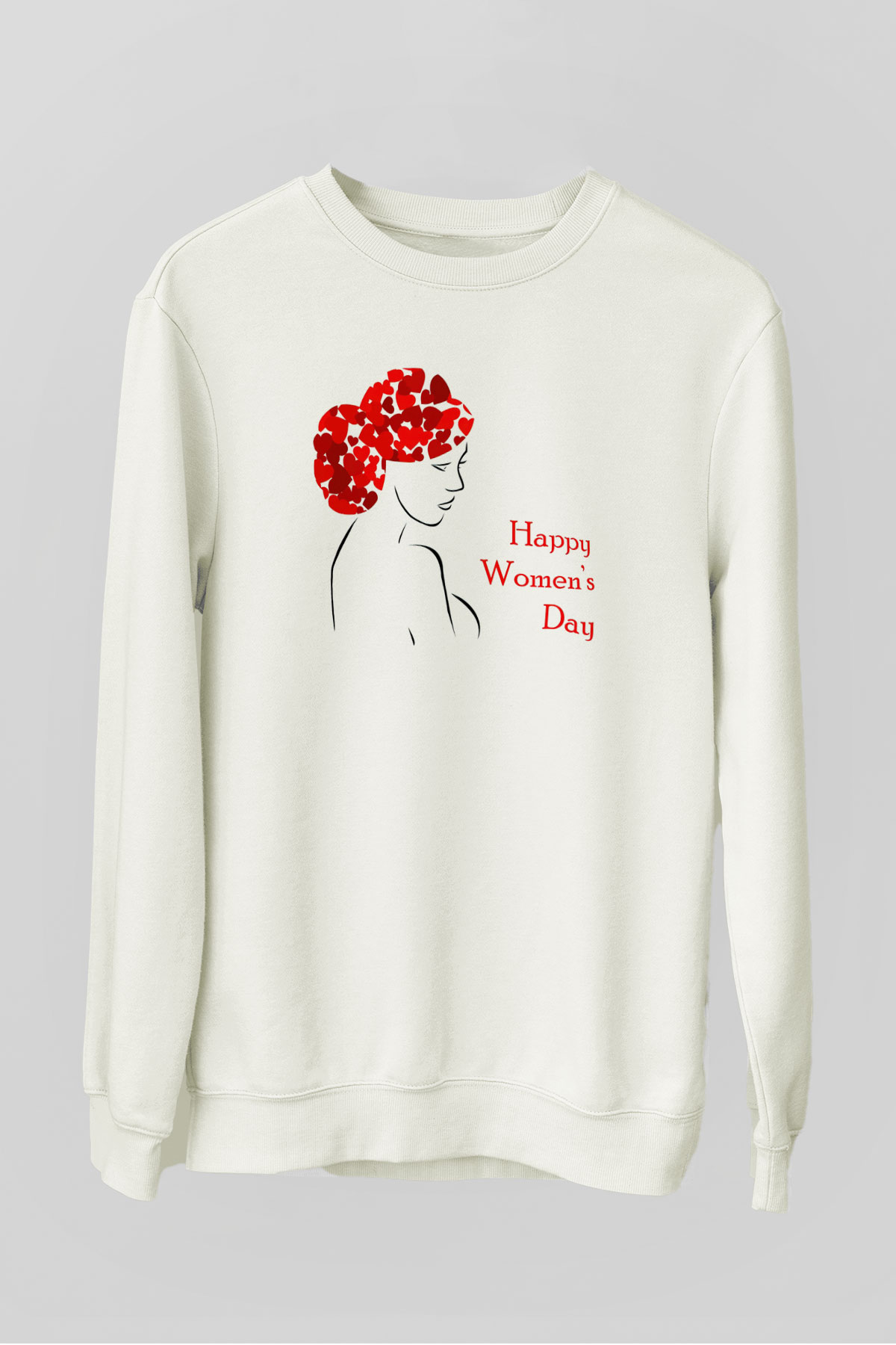 Dünya Kadınlar Günü Beyaz Unisex Sweatshirt