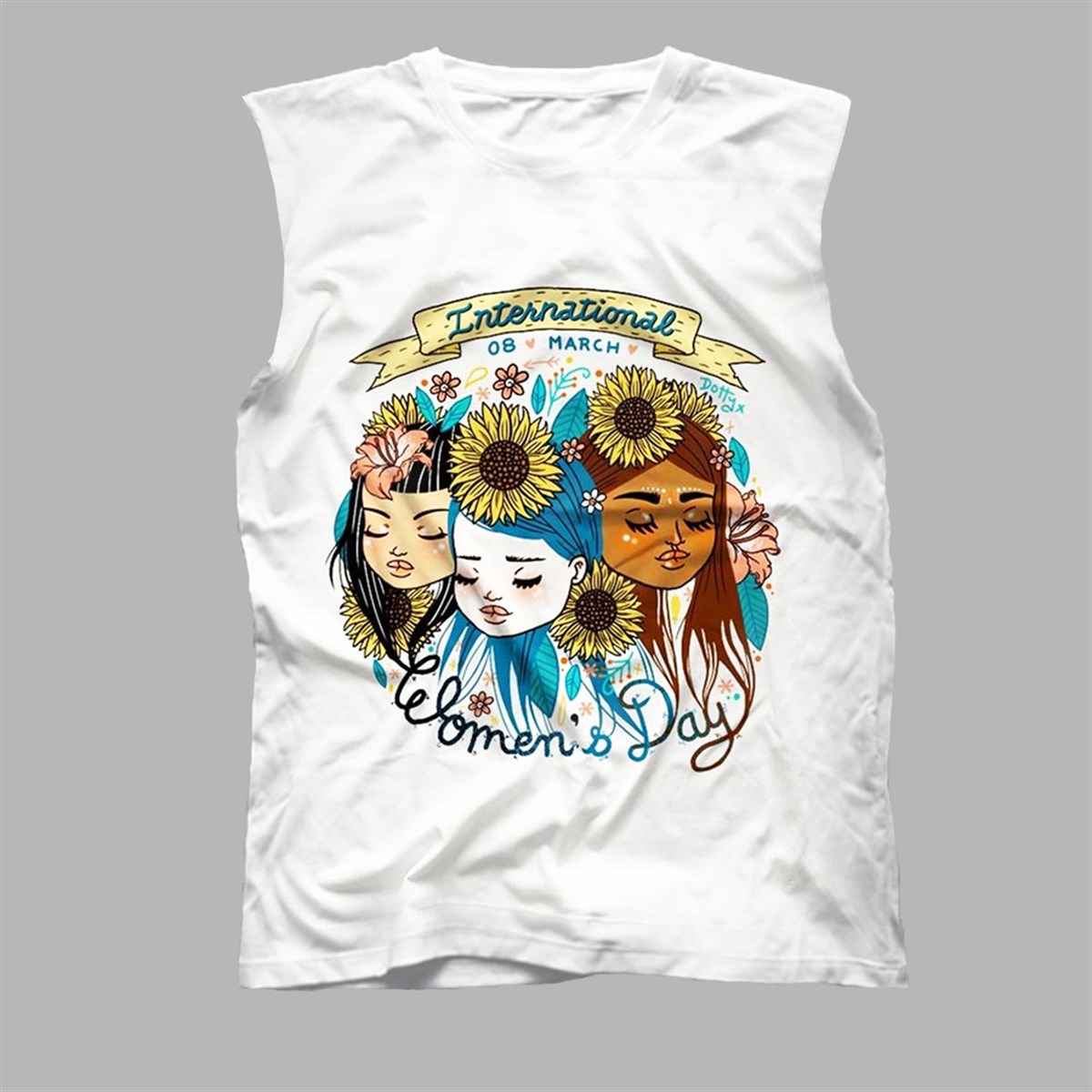 Dünya Kadınlar Günü Kolsuz Tişört, Kesik Kol T-Shirt KCOZG48