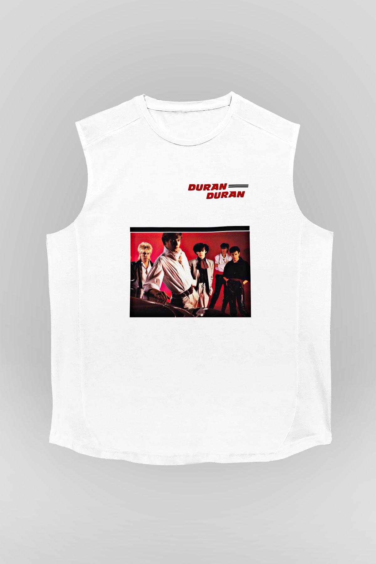 Duran Duran Baskılı Unisex Beyaz Kolsuz Tişört
