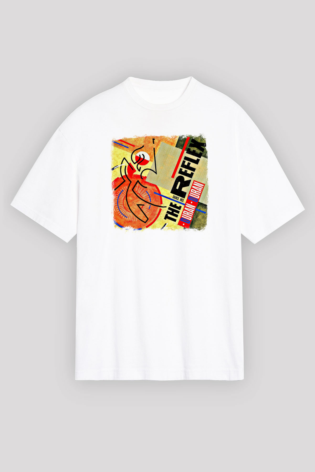 Duran Duran Baskılı Unisex Beyaz Oversize Tişört