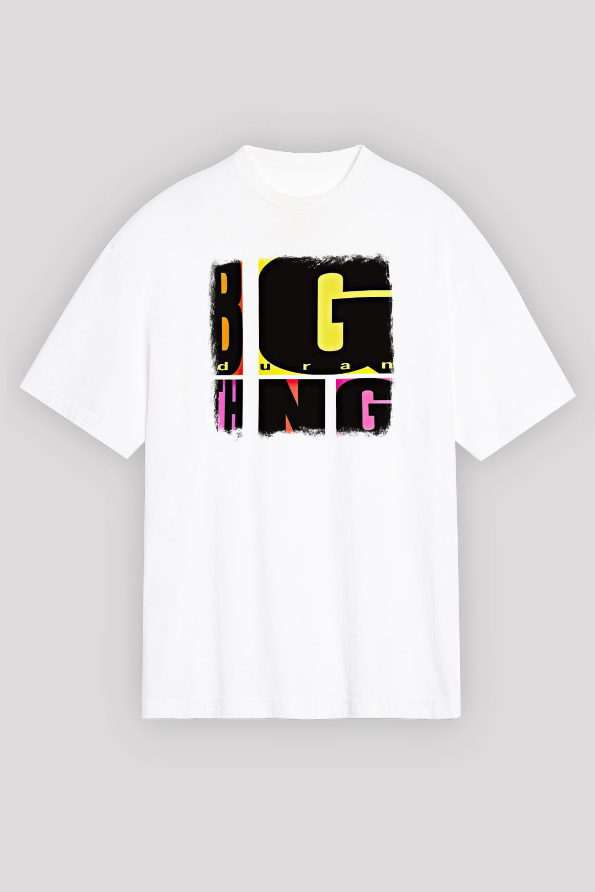 Duran Duran Baskılı Unisex Beyaz Oversize Tişört