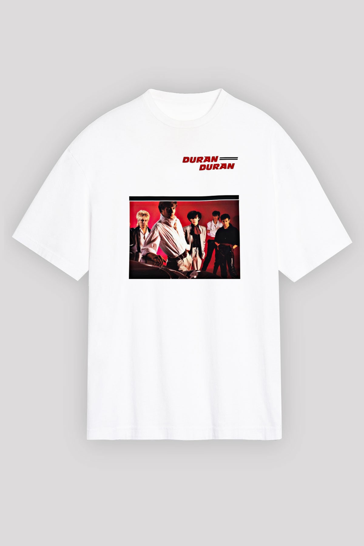Duran Duran Baskılı Unisex Beyaz Oversize Tişört