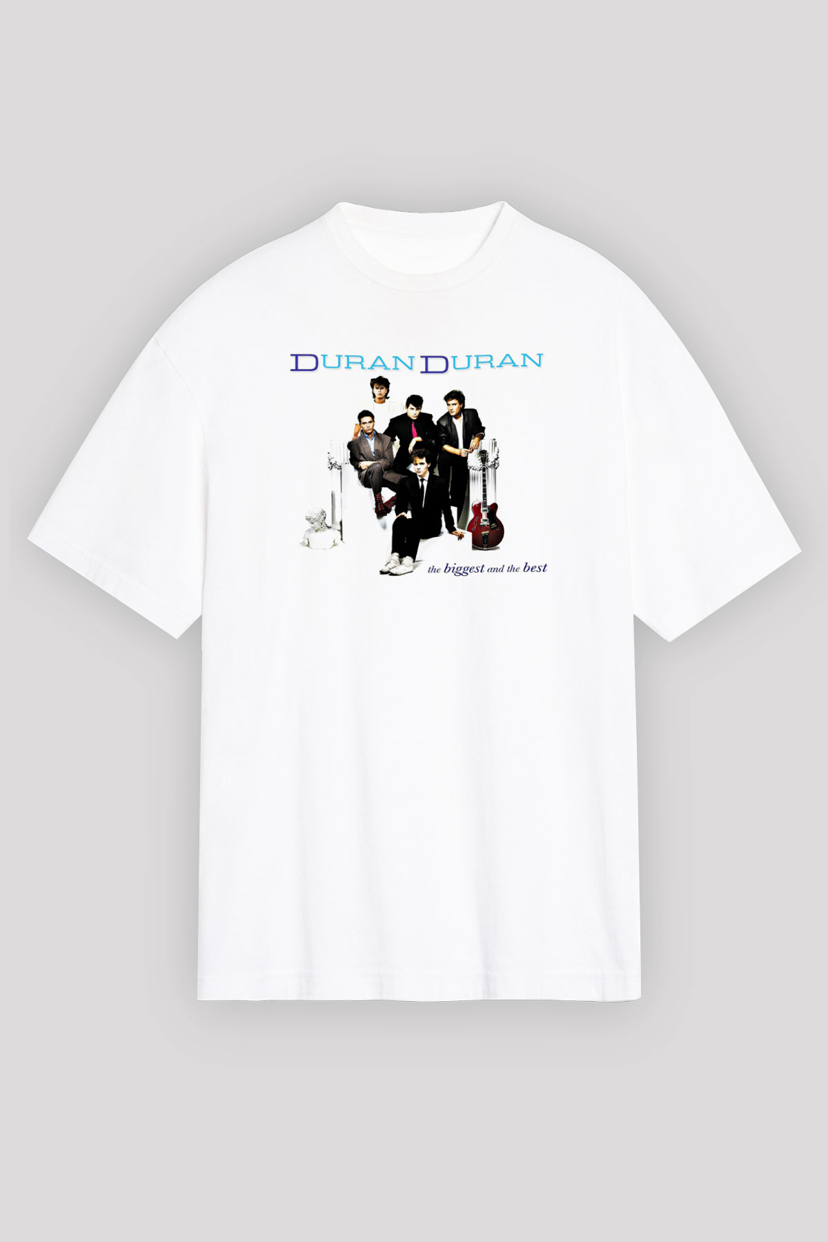 Duran Duran Baskılı Unisex Beyaz Oversize Tişört
