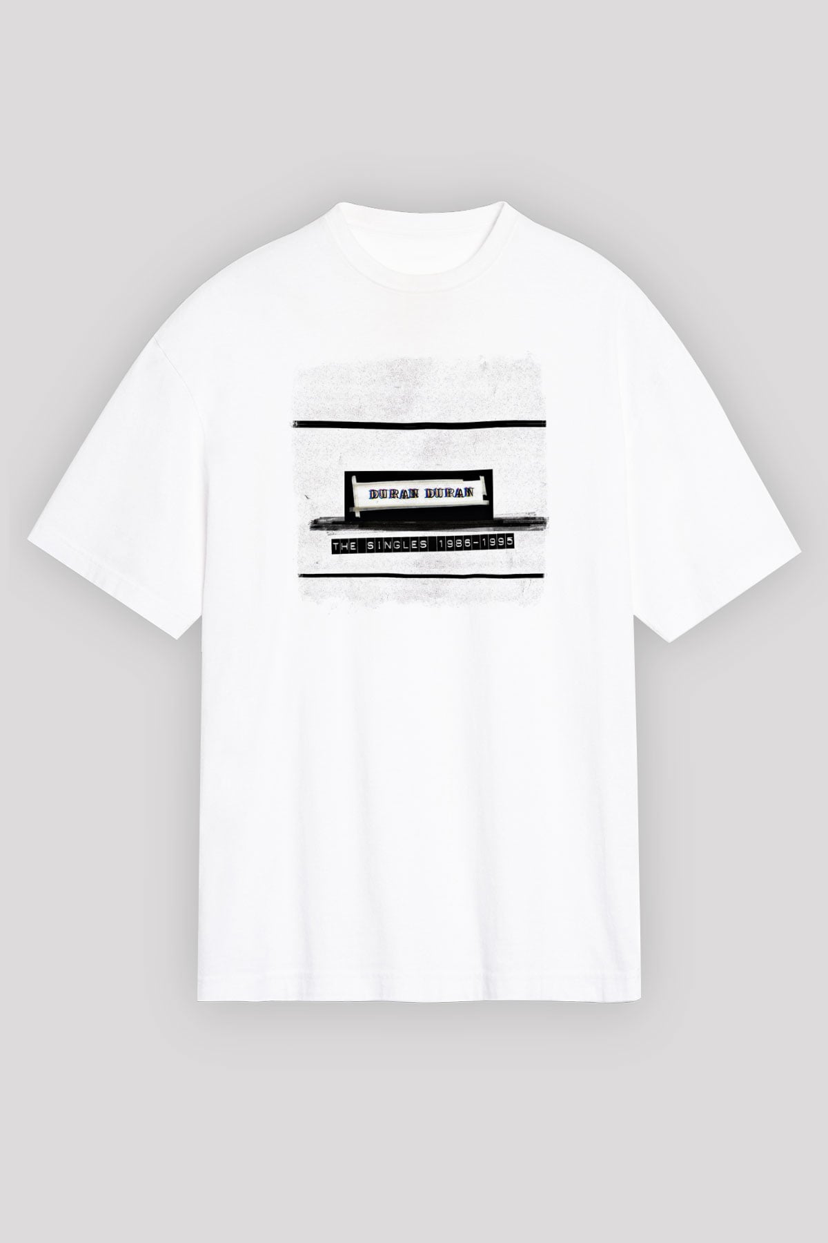 Duran Duran Baskılı Unisex Beyaz Oversize Tişört