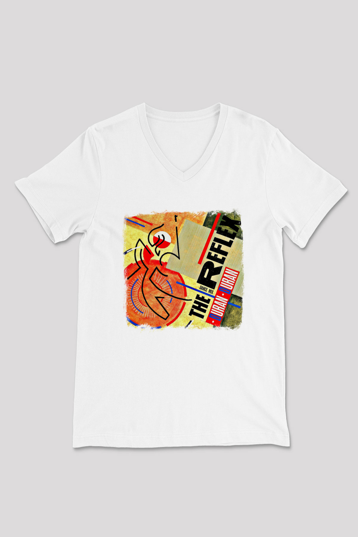 Duran Duran Baskılı Unisex Beyaz V Yaka Tişört