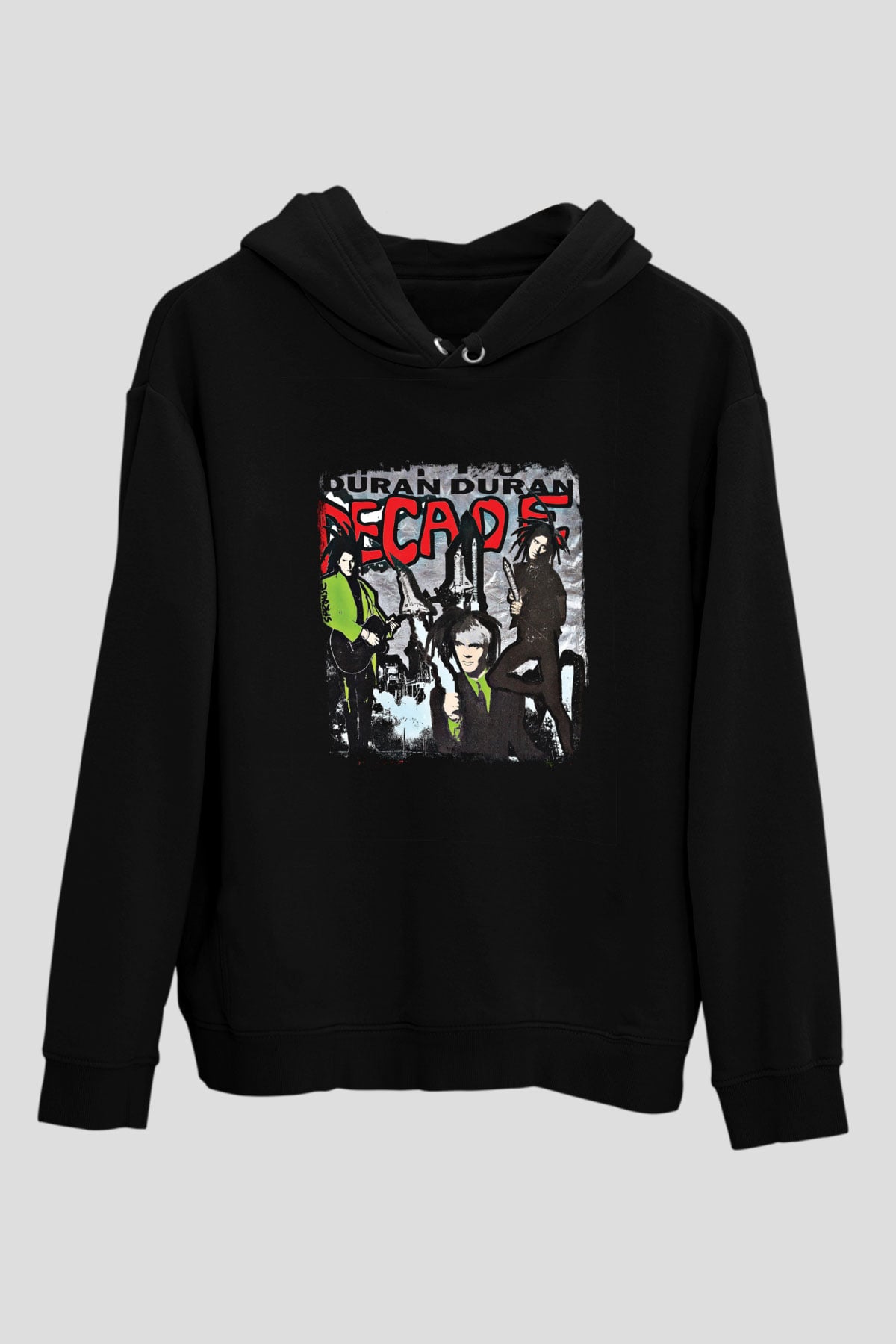 Duran Duran Baskılı Unisex Siyah Hoodie