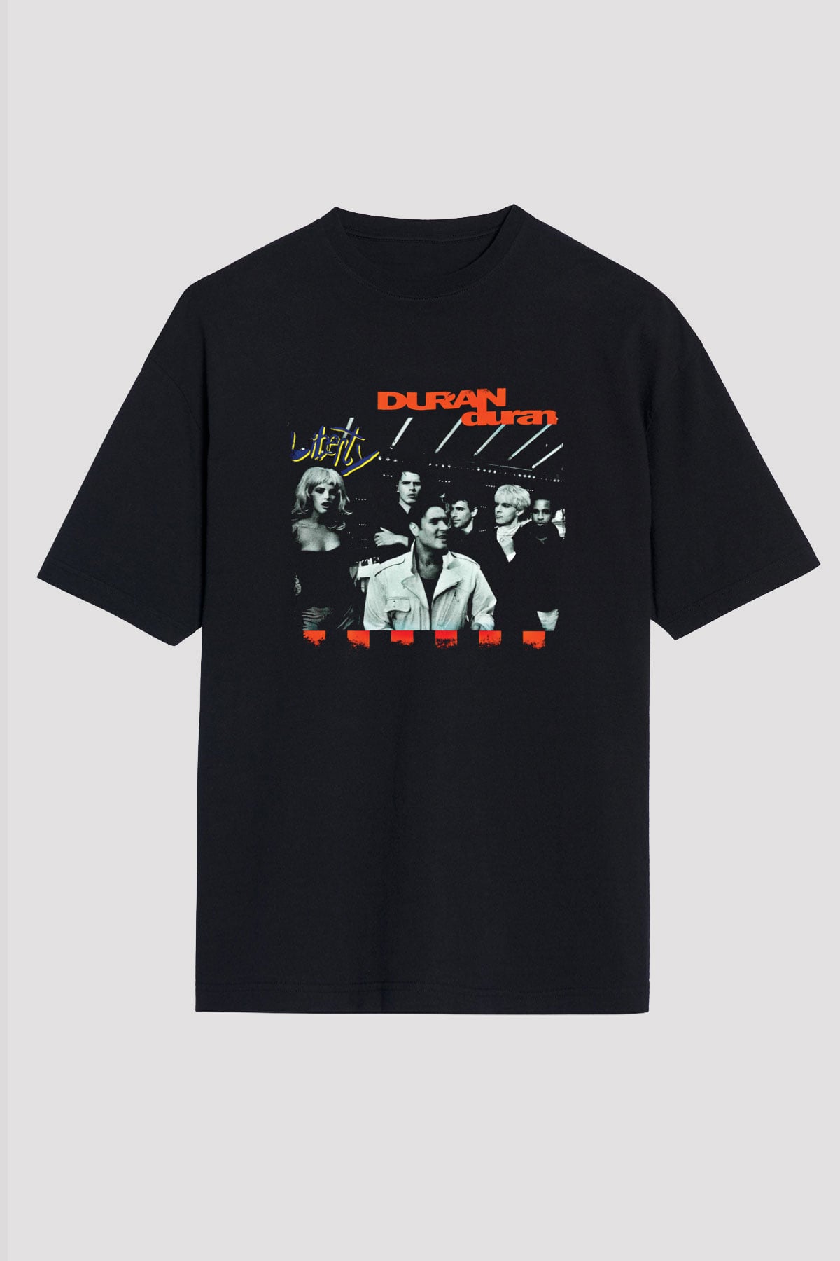 Duran Duran Baskılı Unisex Siyah Oversize Tişört