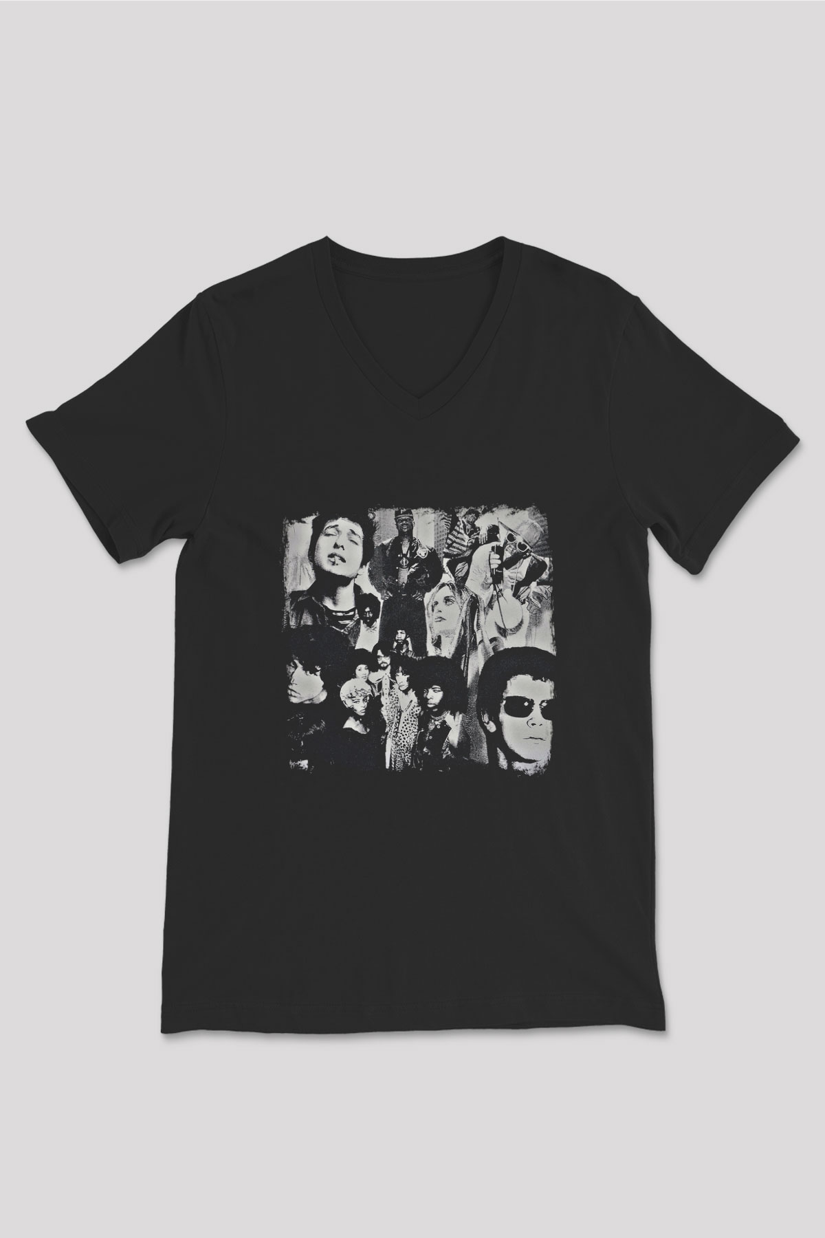 Duran Duran Baskılı Unisex Siyah V Yaka Tişört
