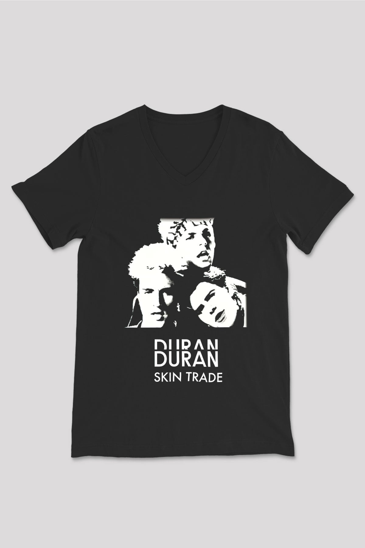 Duran Duran Siyah Unisex V Yaka Tişört T-Shirt