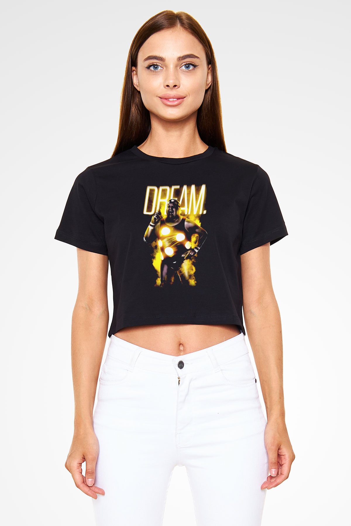 Dusty Rhodes Siyah   Crop Top Tişört