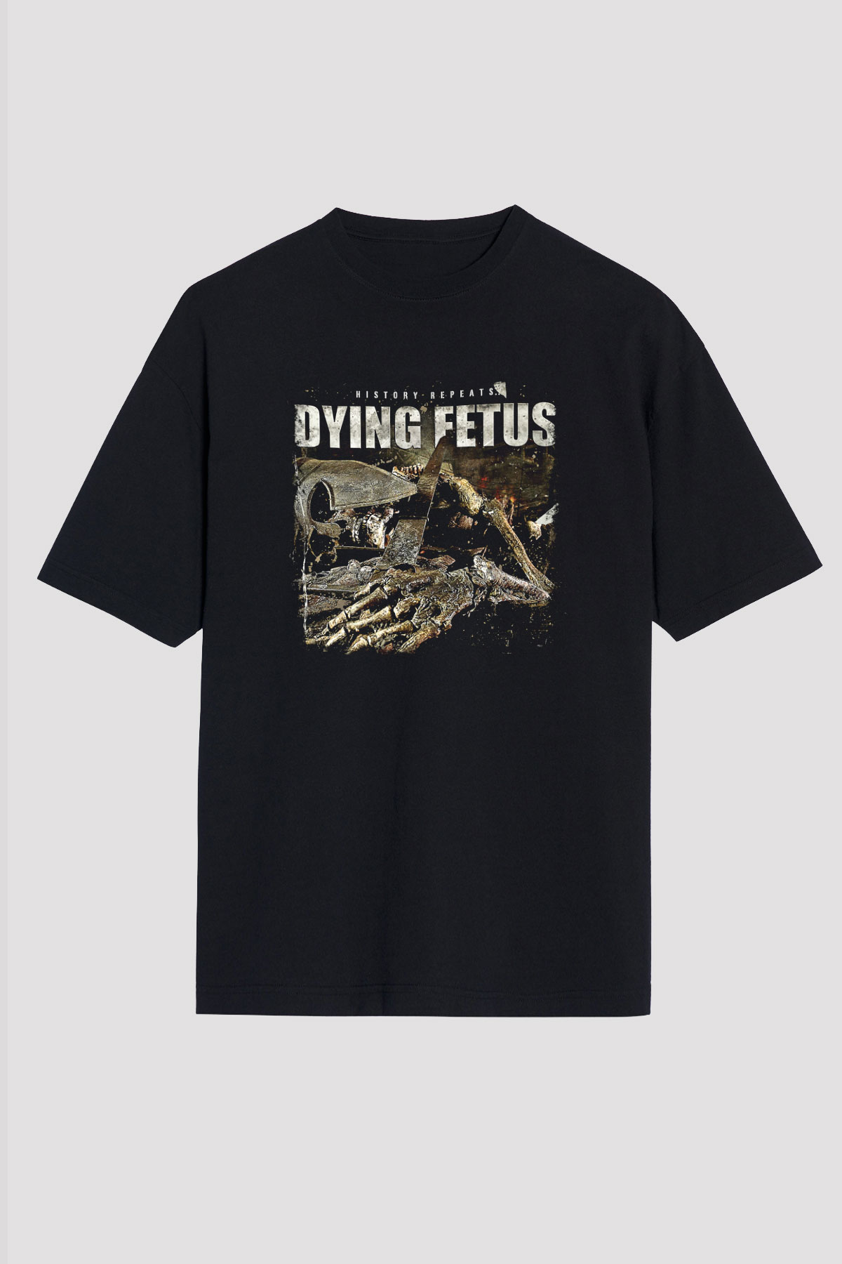 Dying Fetus Baskılı Unisex Siyah Oversize Tişört