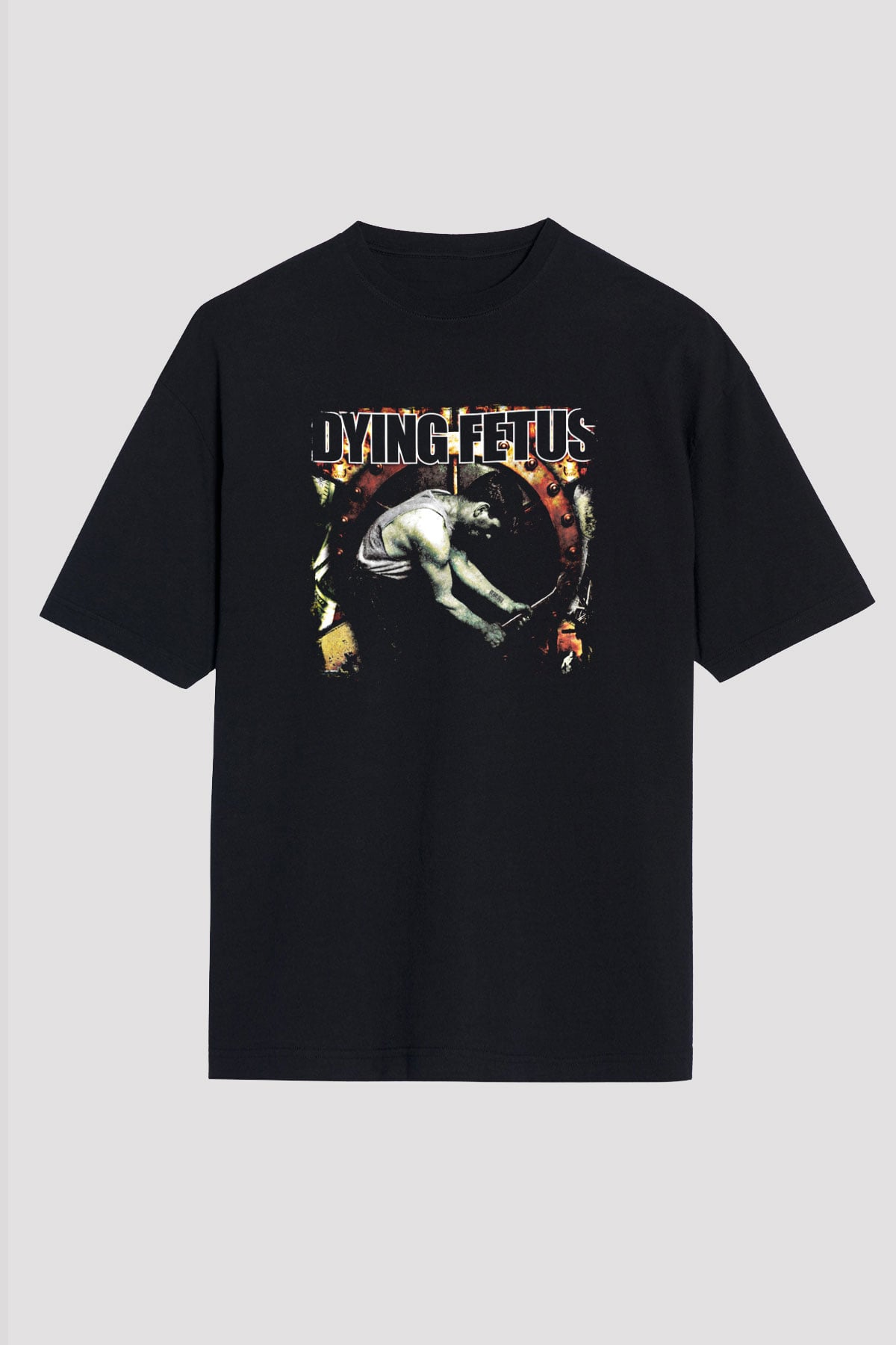 Dying Fetus Baskılı Unisex Siyah Oversize Tişört
