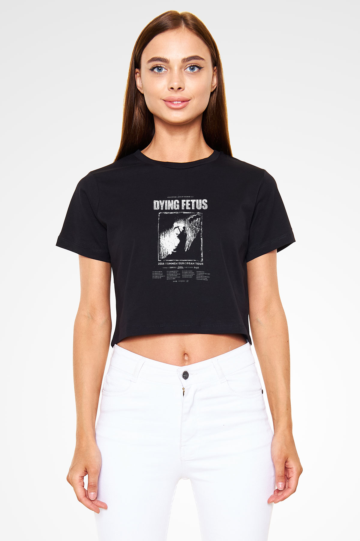 Dying Fetus Siyah Crop Top Tişört