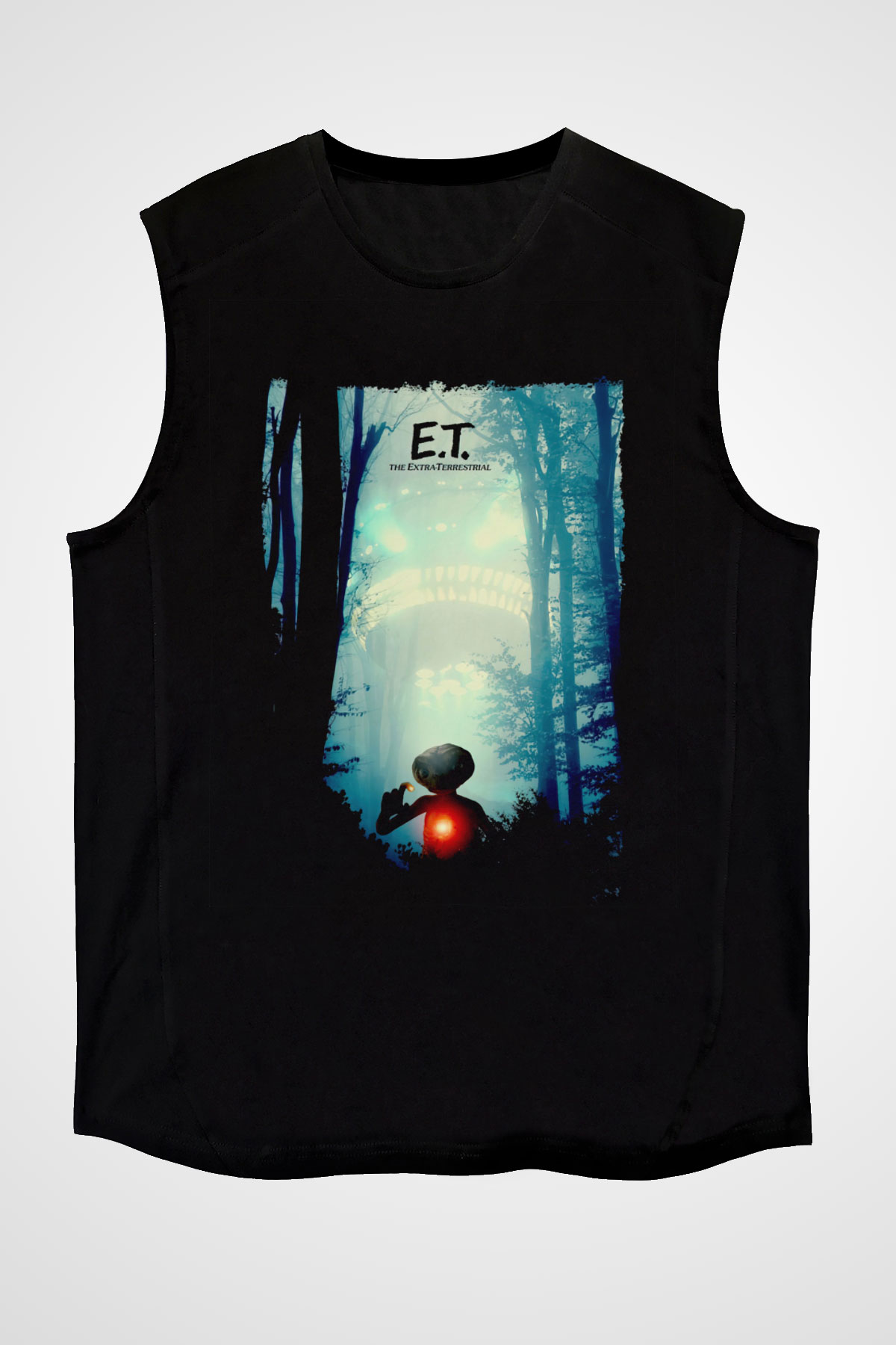 E.T. Siyah Unisex  Kolsuz Tişört