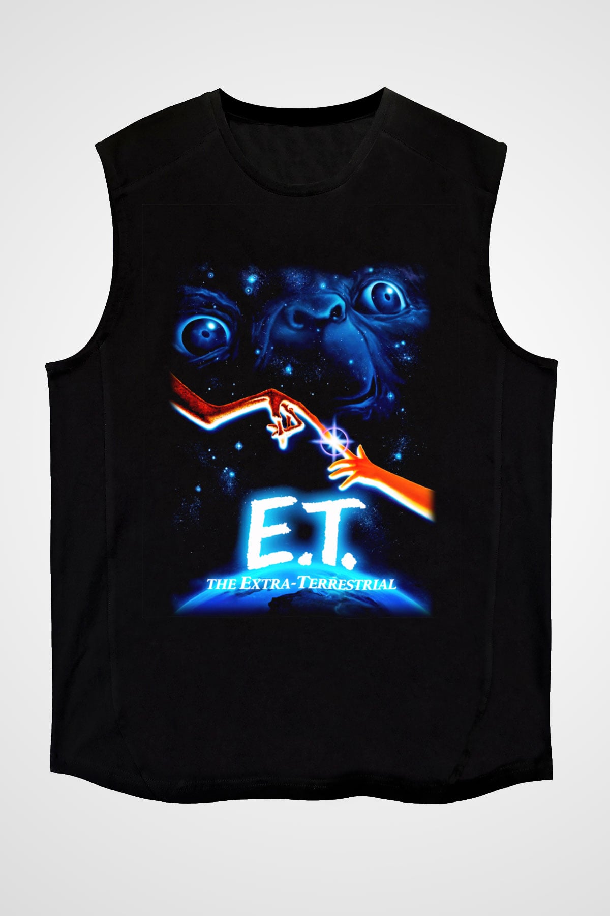 E.T. Siyah Unisex Kolsuz Tişört