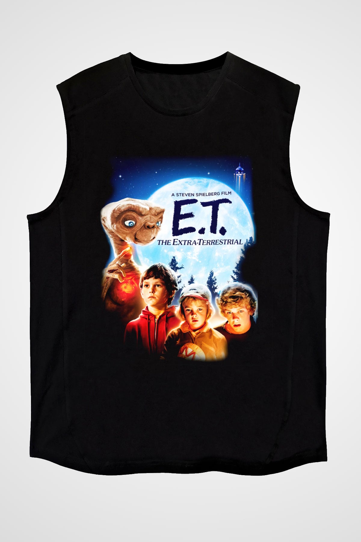 E.T. Siyah Unisex Kolsuz Tişört