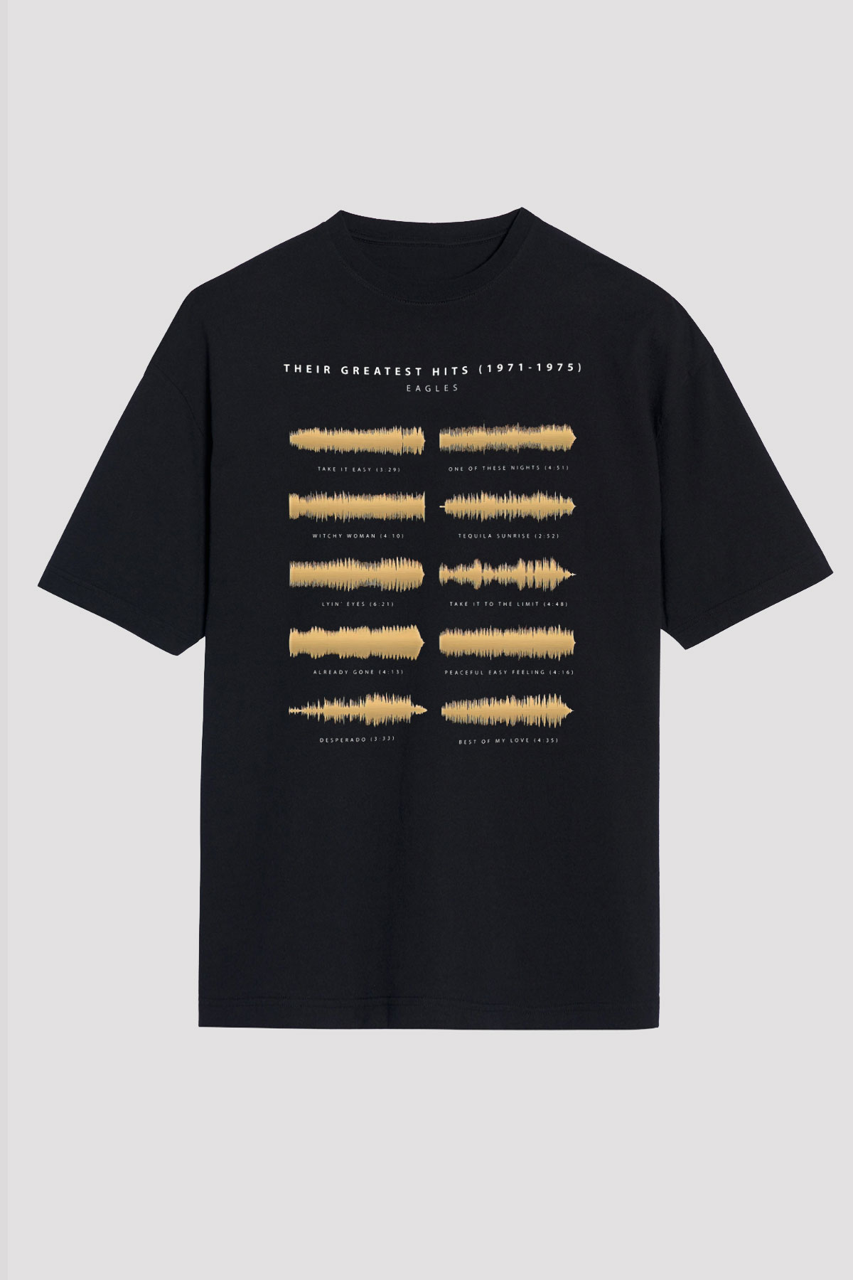 Eagles Baskılı Unisex Siyah Oversize Tişört - Tshirt