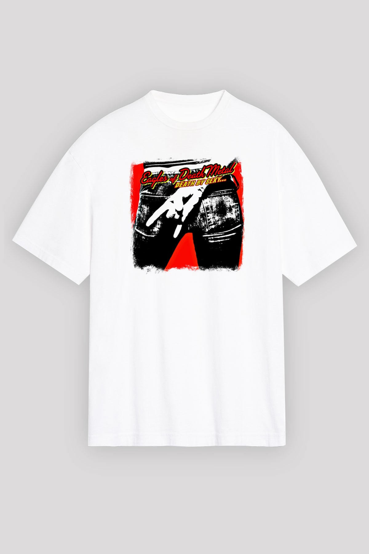 Eagles of Death Metal Baskılı Unisex Beyaz Oversize Tişört