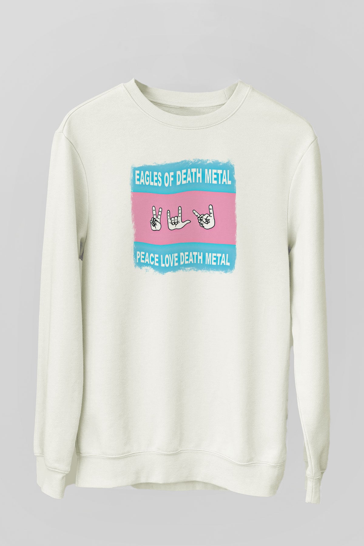 Eagles of Death Metal Baskılı Unisex Beyaz Sweatshirt