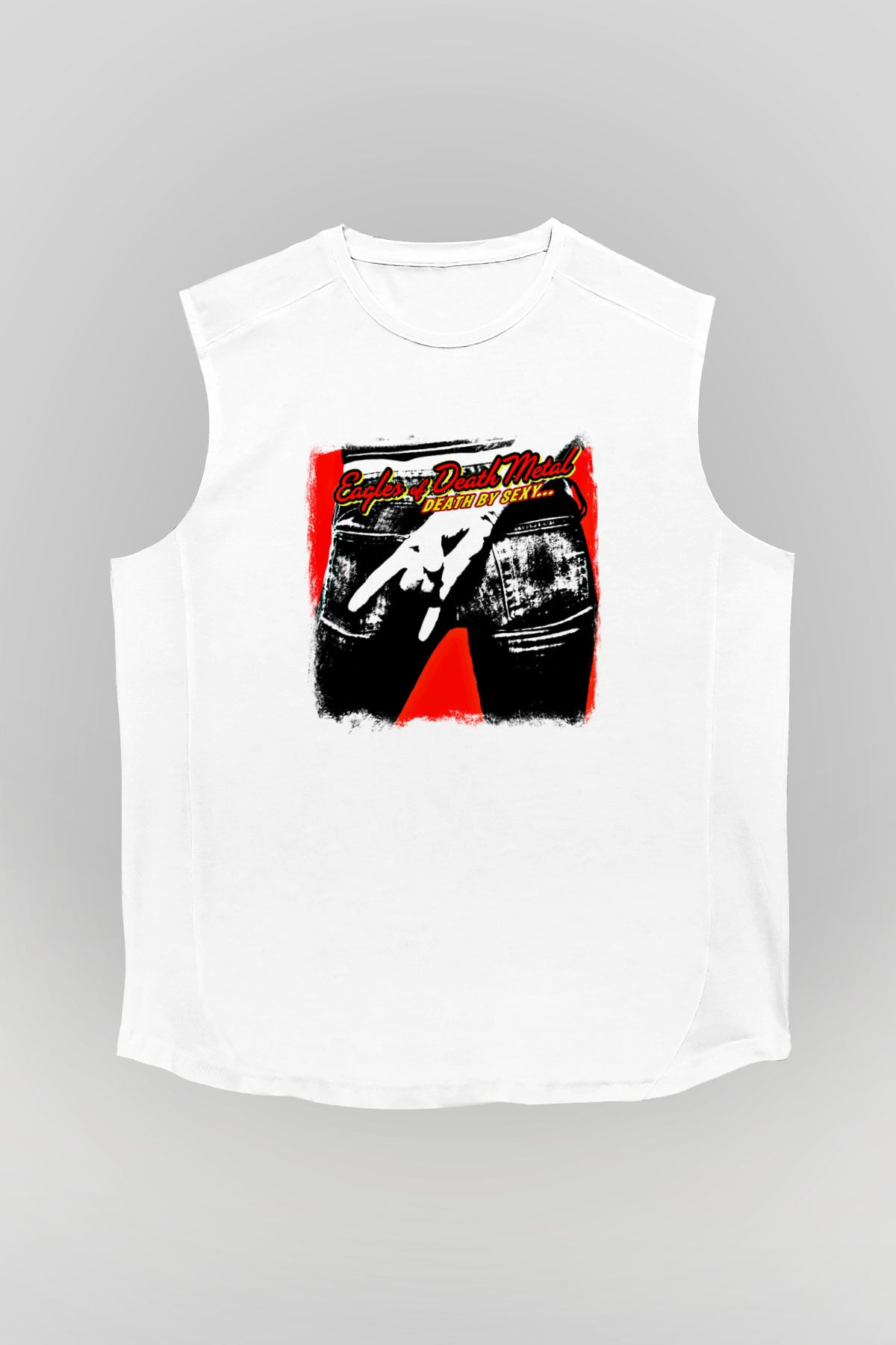 Eagles of Death Metal Baskılı Unisex Beyaz Kolsuz Tişört