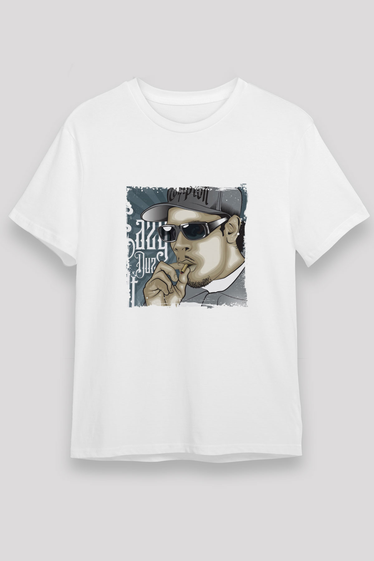 Eazy-E Baskılı Unisex Beyaz Tişört