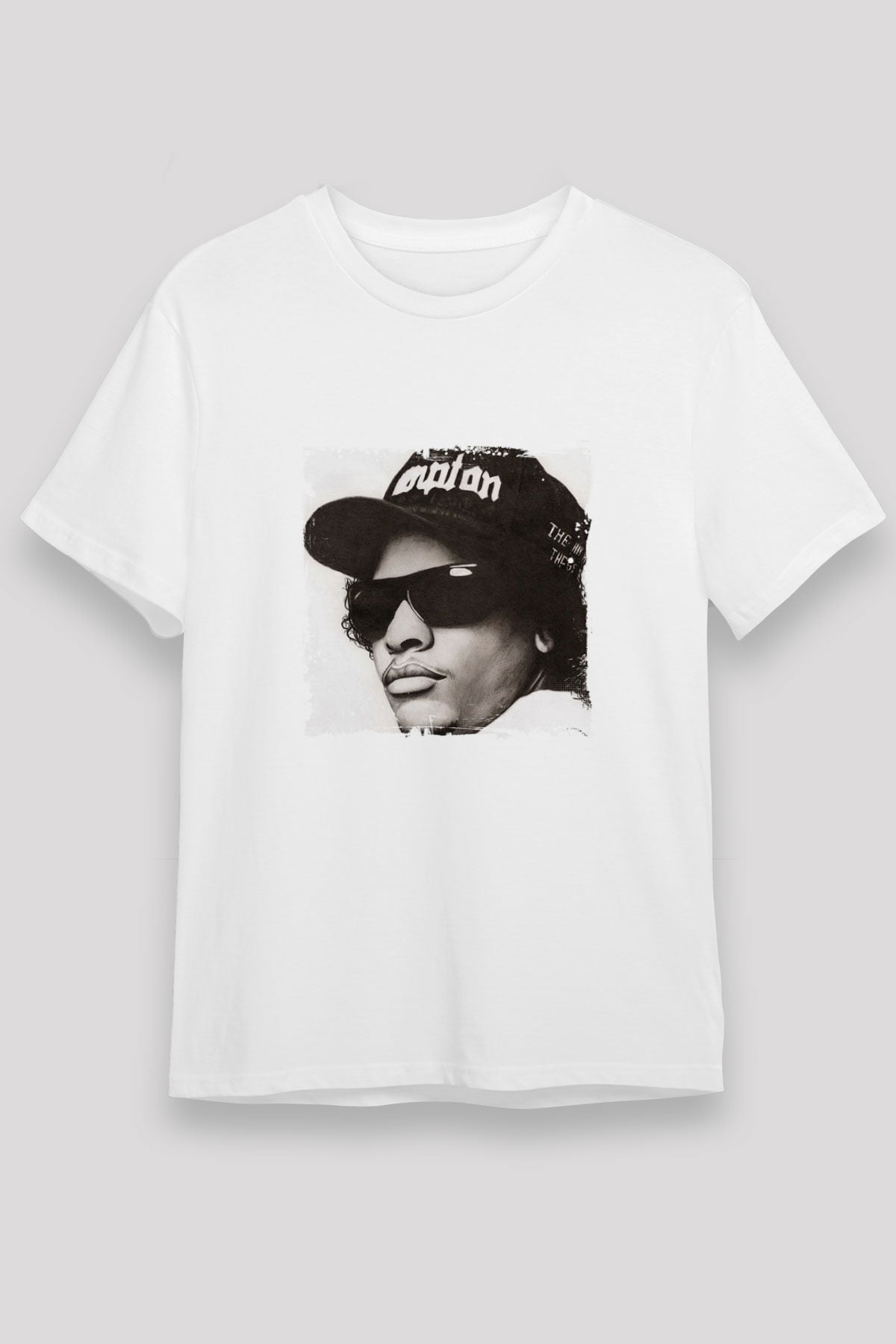 Eazy-E Baskılı Unisex Beyaz Tişört