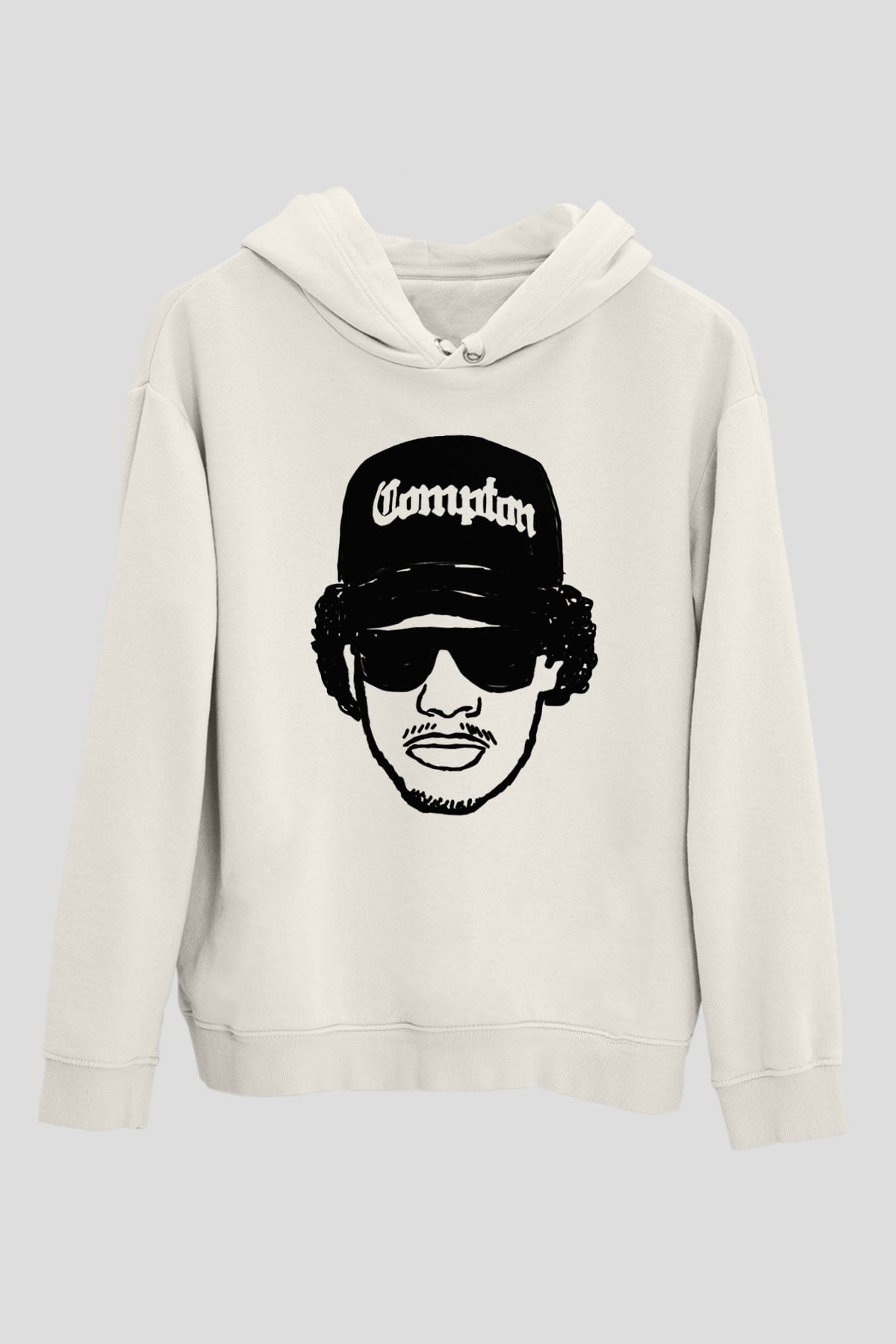 Eazy-E Beyaz Unisex Kapşonlu Sweatshirt