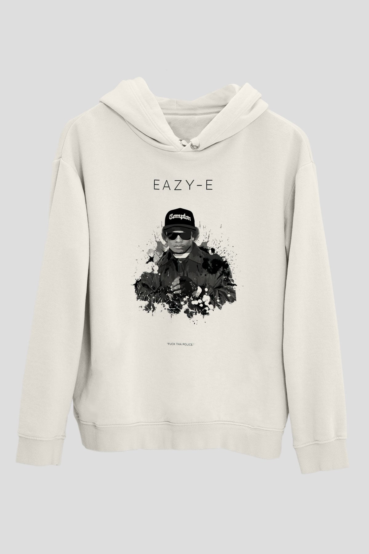 Eazy-E Beyaz Unisex Kapüşonlu Sweatshirt