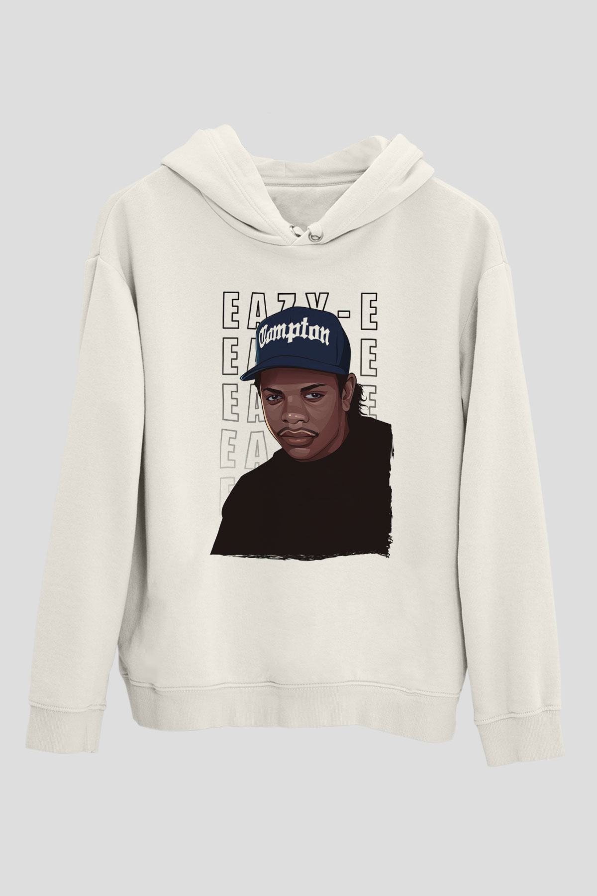 Eazy-E Beyaz Unisex Kapüşonlu Sweatshirt