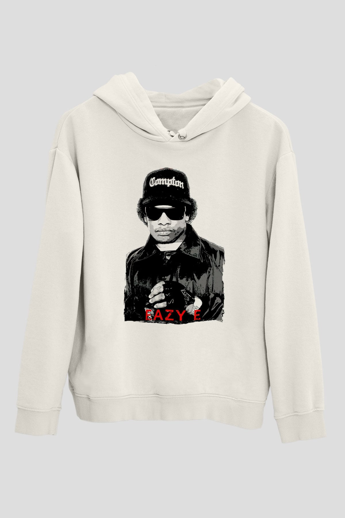 Eazy-E Beyaz Unisex Kapüşonlu Sweatshirt