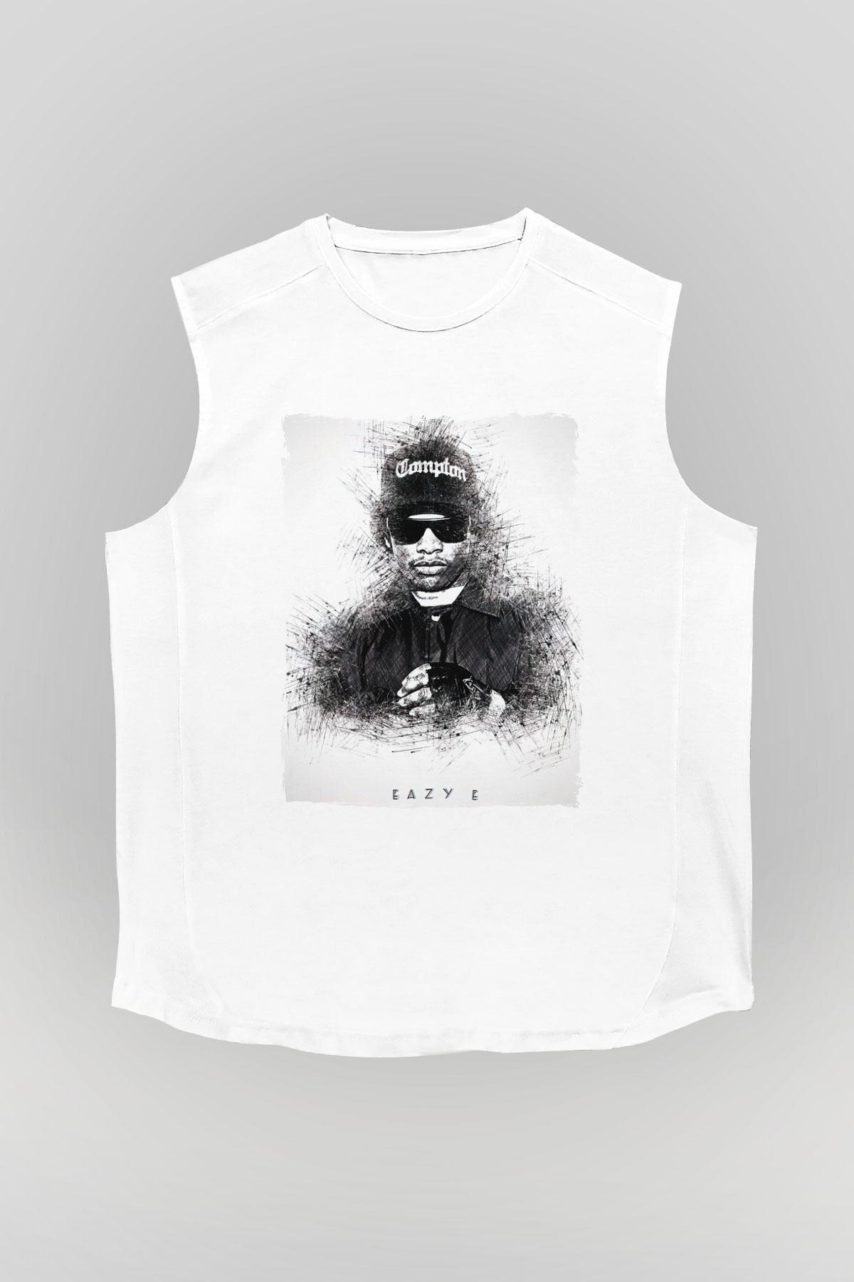 Eazy-E Beyaz Unisex Kolsuz Tişört