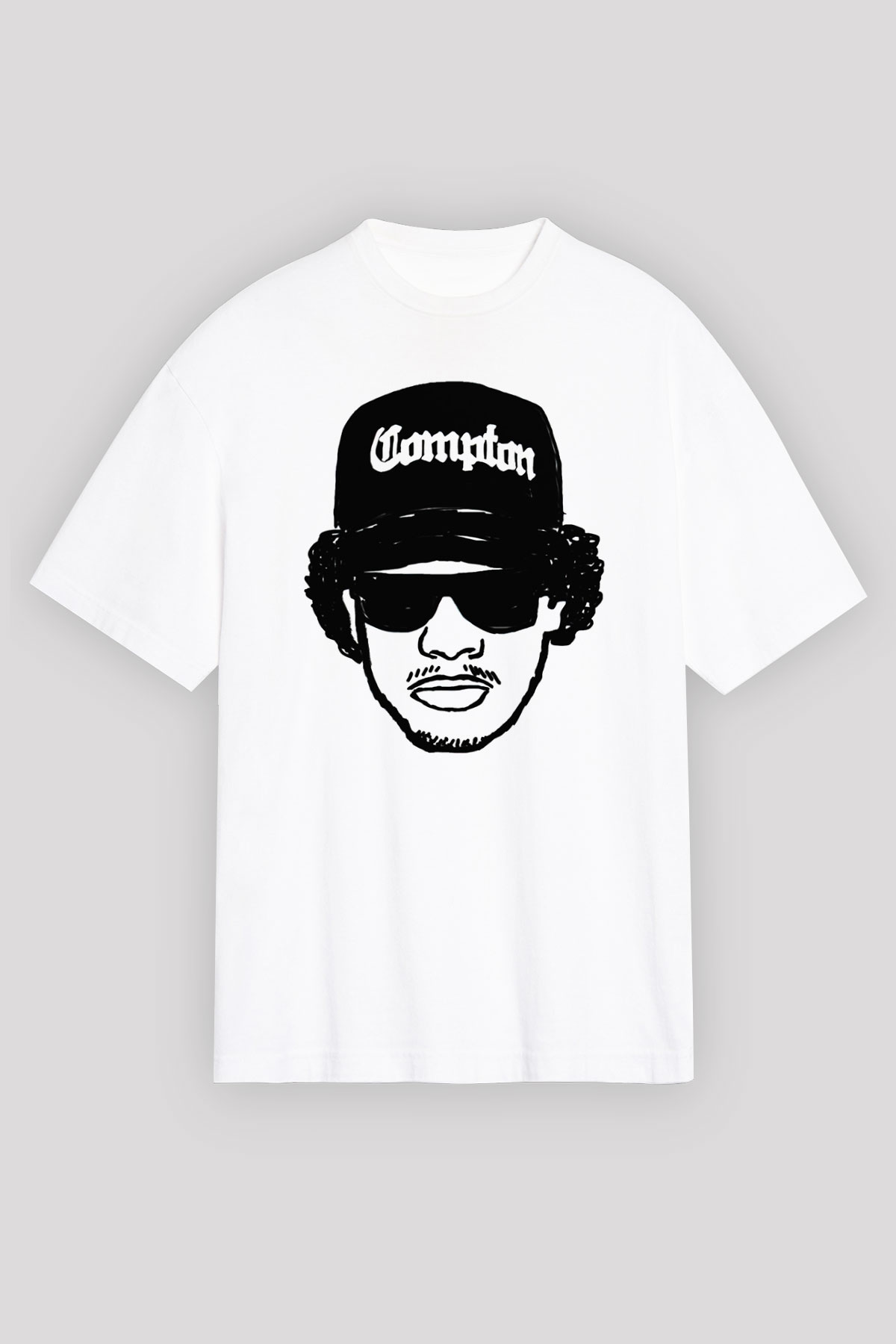 Eazy-E Beyaz Unisex Oversize Tişört T-Shirt
