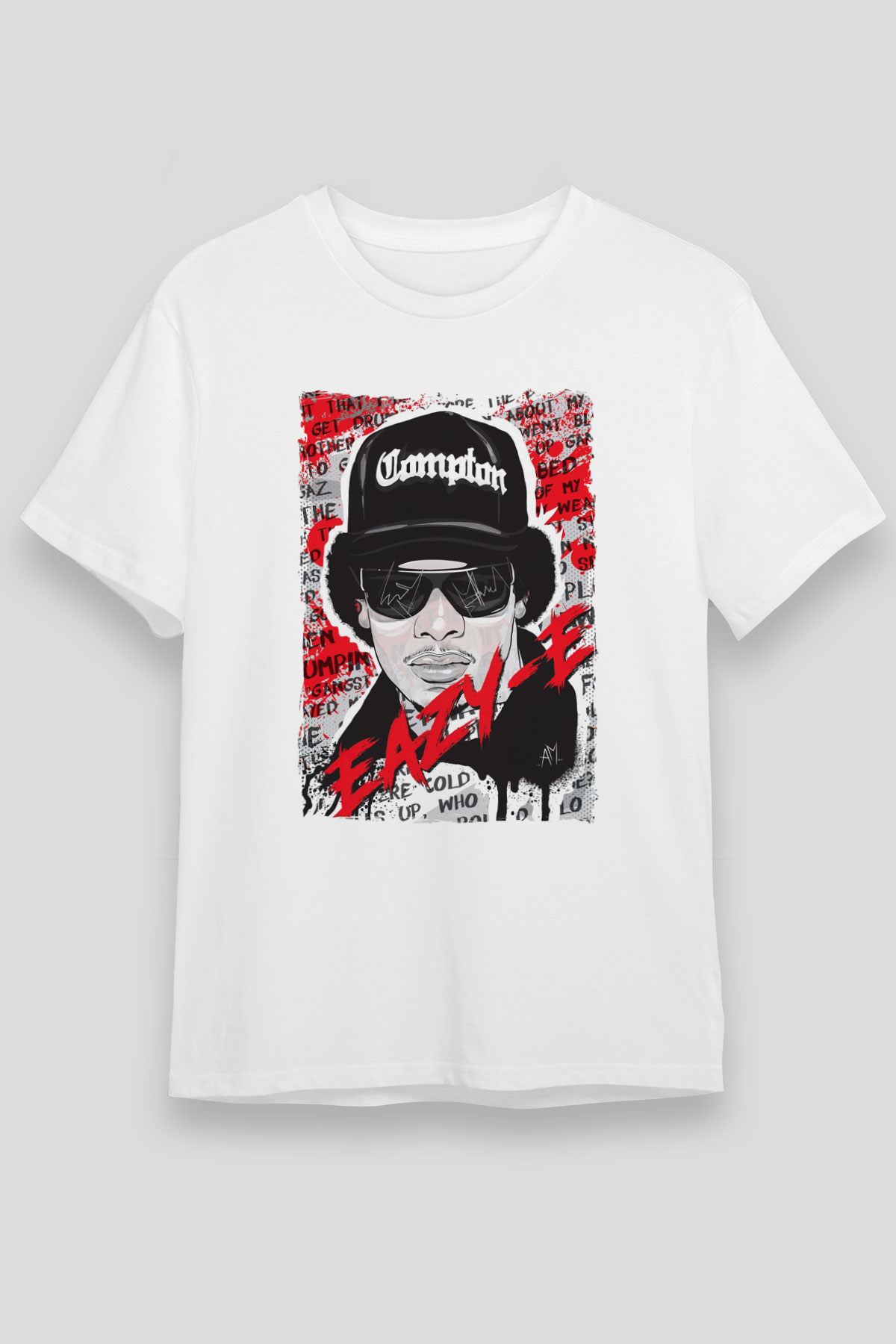 Eazy-E Beyaz Unisex Tişört T-Shirt - TişörtFabrikası