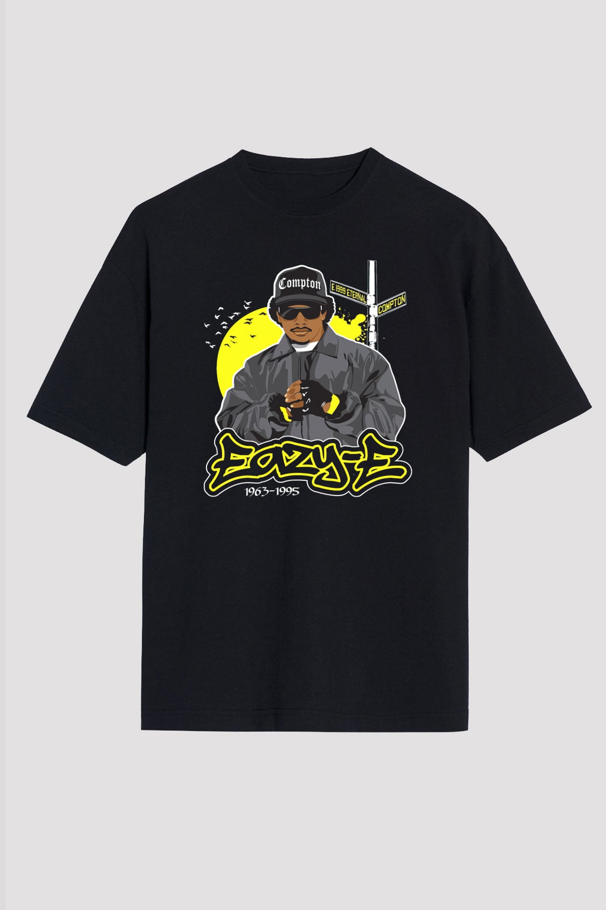 Eazy-E Siyah Unisex Oversize Tişört T-Shirt