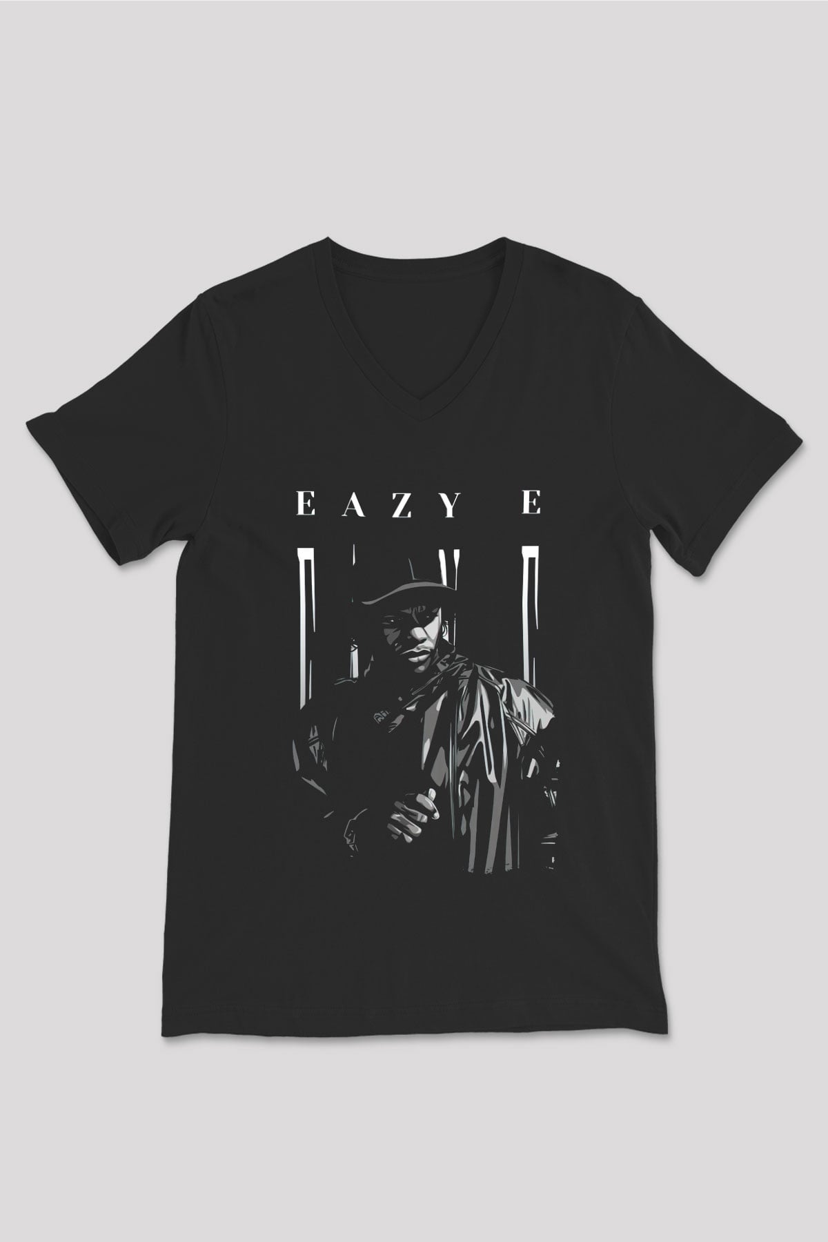Eazy-E Siyah Unisex V Yaka Tişört