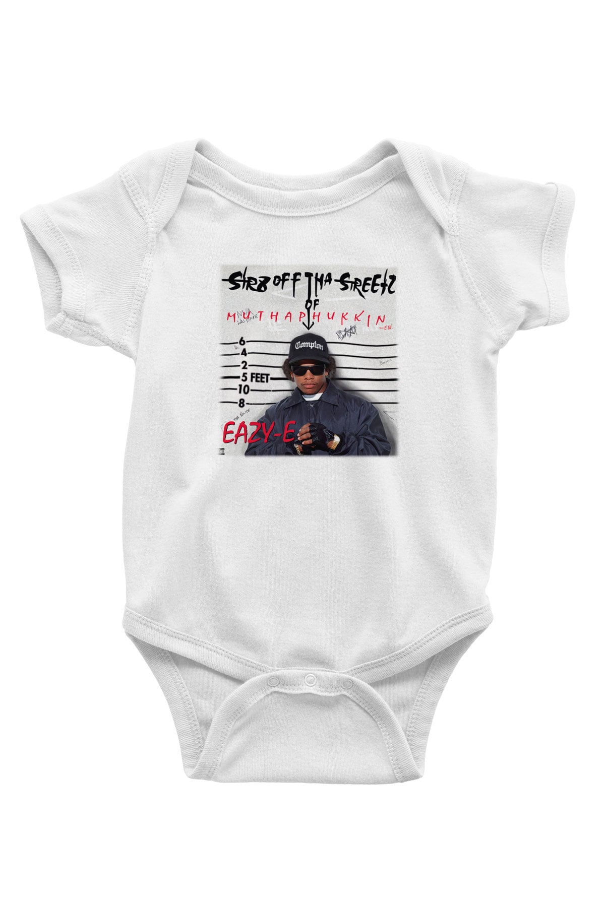 EazyE Baskılı Beyaz Unisex Bebek Body - Zıbın