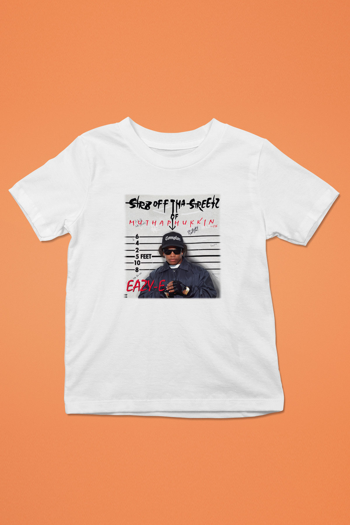 EazyE Baskılı Beyaz Unisex Çocuk Tişört