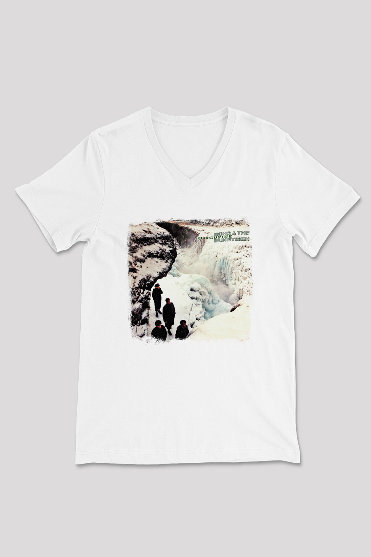 Echo and The Bunnymen Baskılı Unisex Beyaz V Yaka Tişört