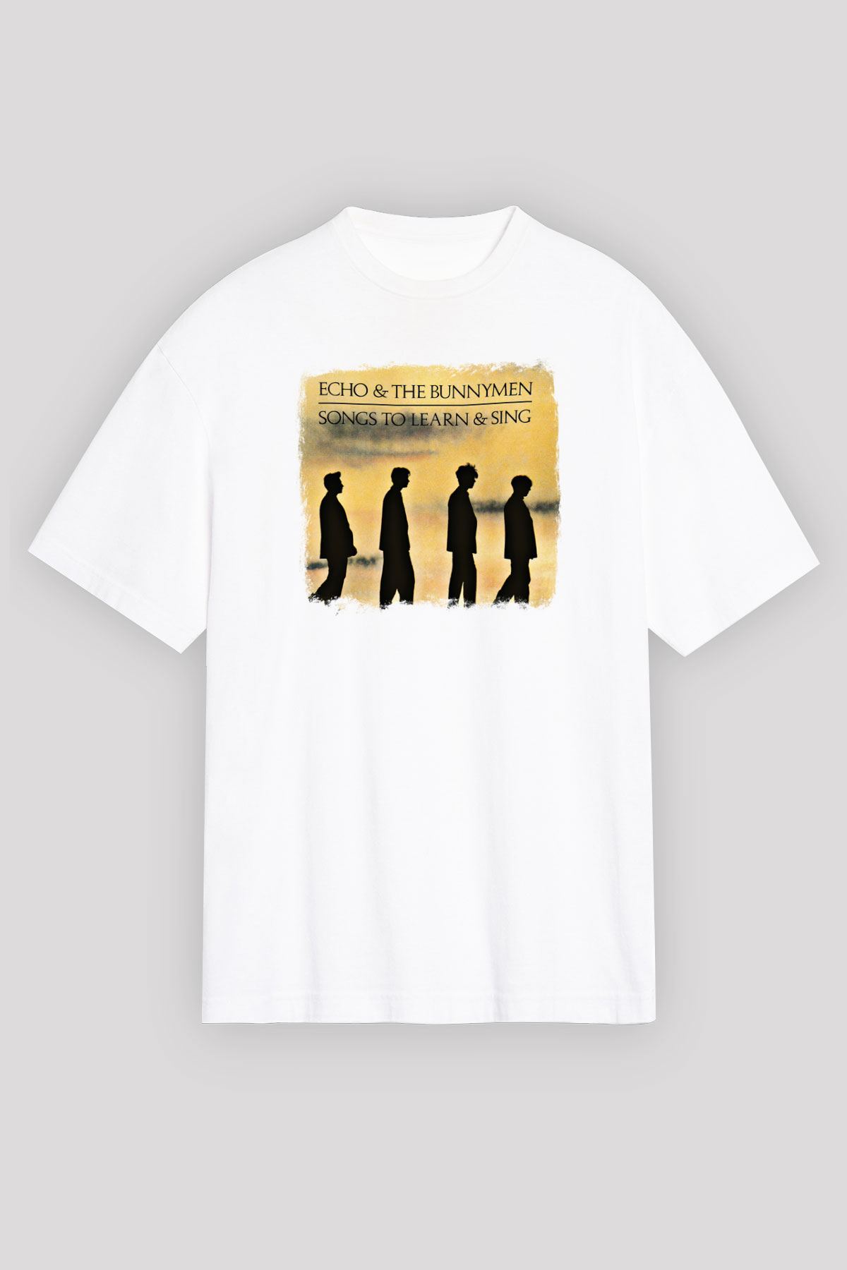 Echo and The Bunnymen Baskılı Unisex Beyaz Oversize Tişört