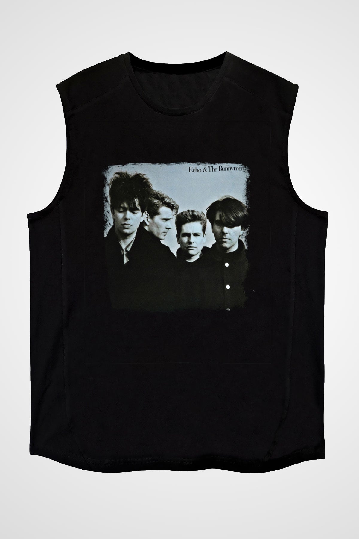 Echo and The Bunnymen Baskılı Unisex Siyah Kolsuz Tişört