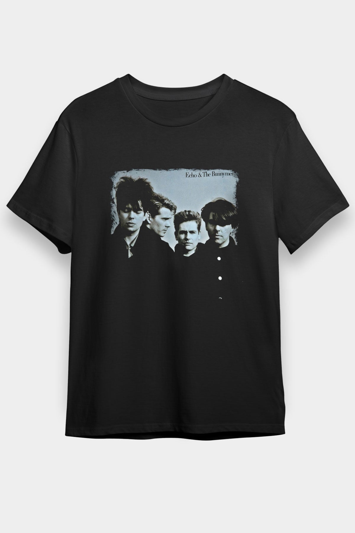 Echo and The Bunnymen Baskılı Unisex Siyah Tişört