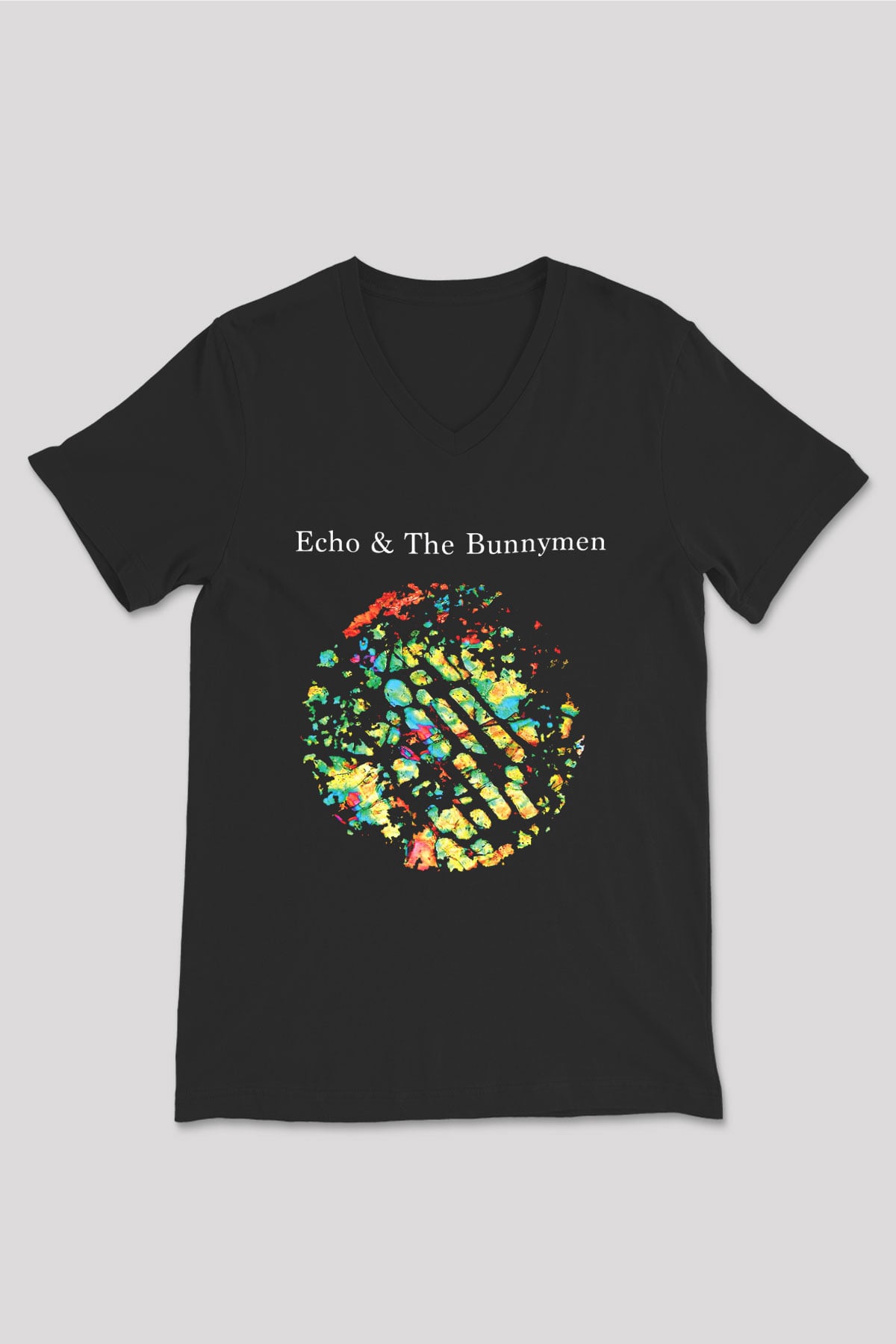 Echo and the Bunnymen Siyah Unisex V Yaka Tişört