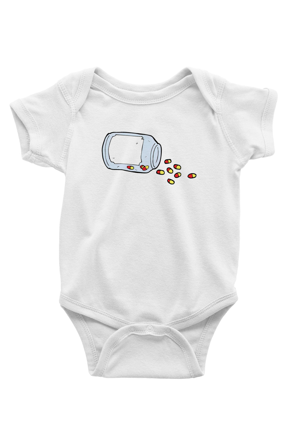Eczacı Baskılı Beyaz Unisex Bebek Body - Zıbın