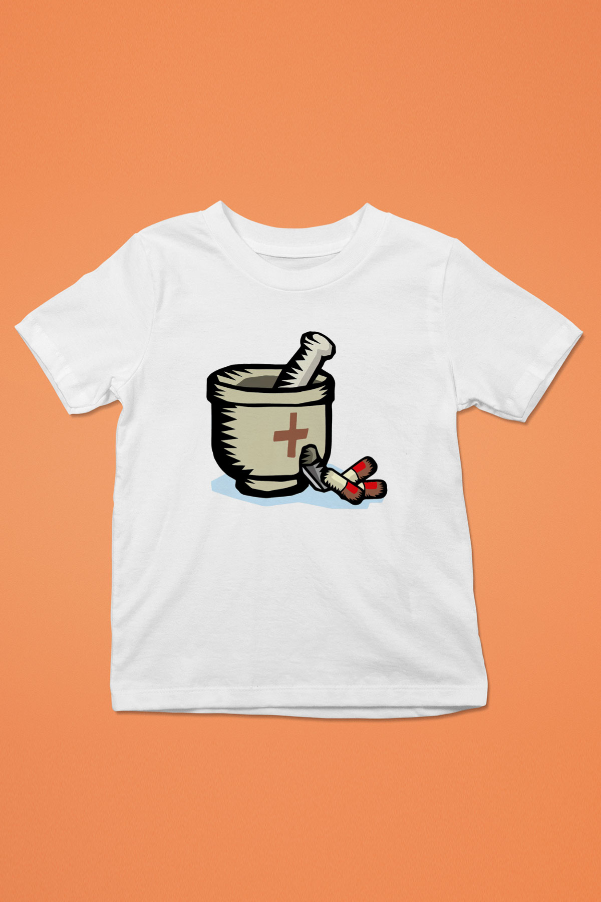 Eczacı Baskılı Beyaz Unisex Çocuk Tişört