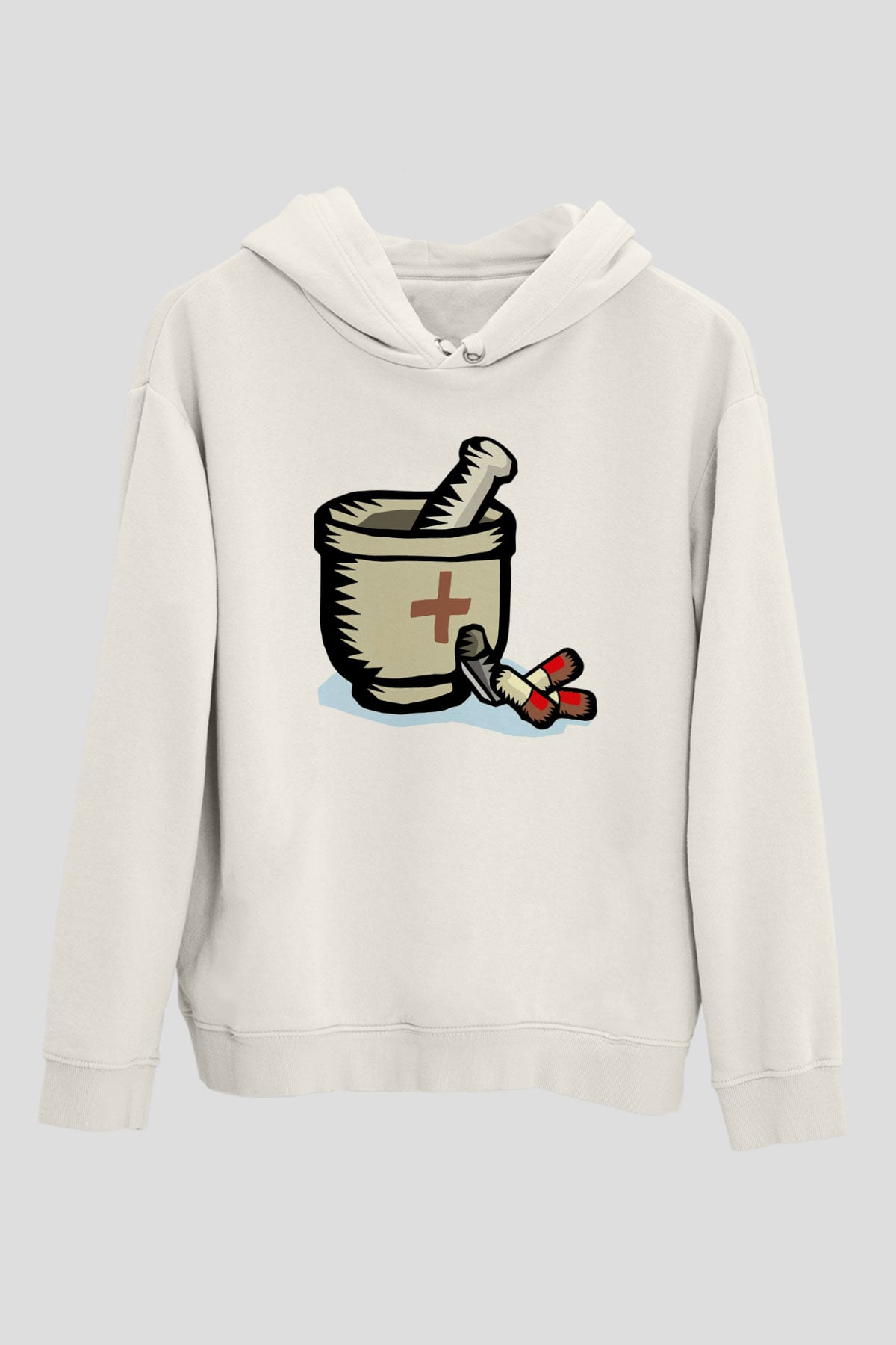 Eczacı Beyaz Unisex Hoodie