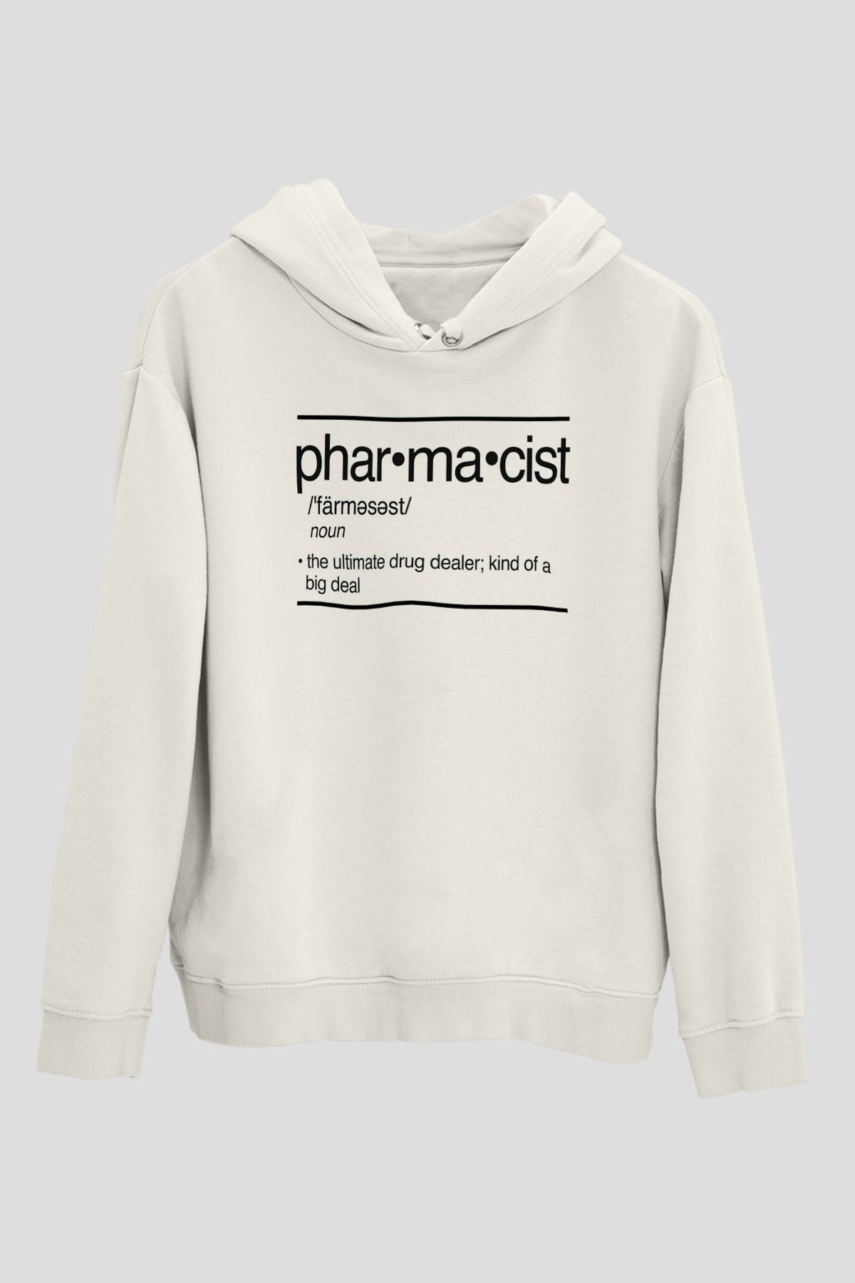 Eczacı Beyaz Unisex Kapüşonlu Sweatshirt