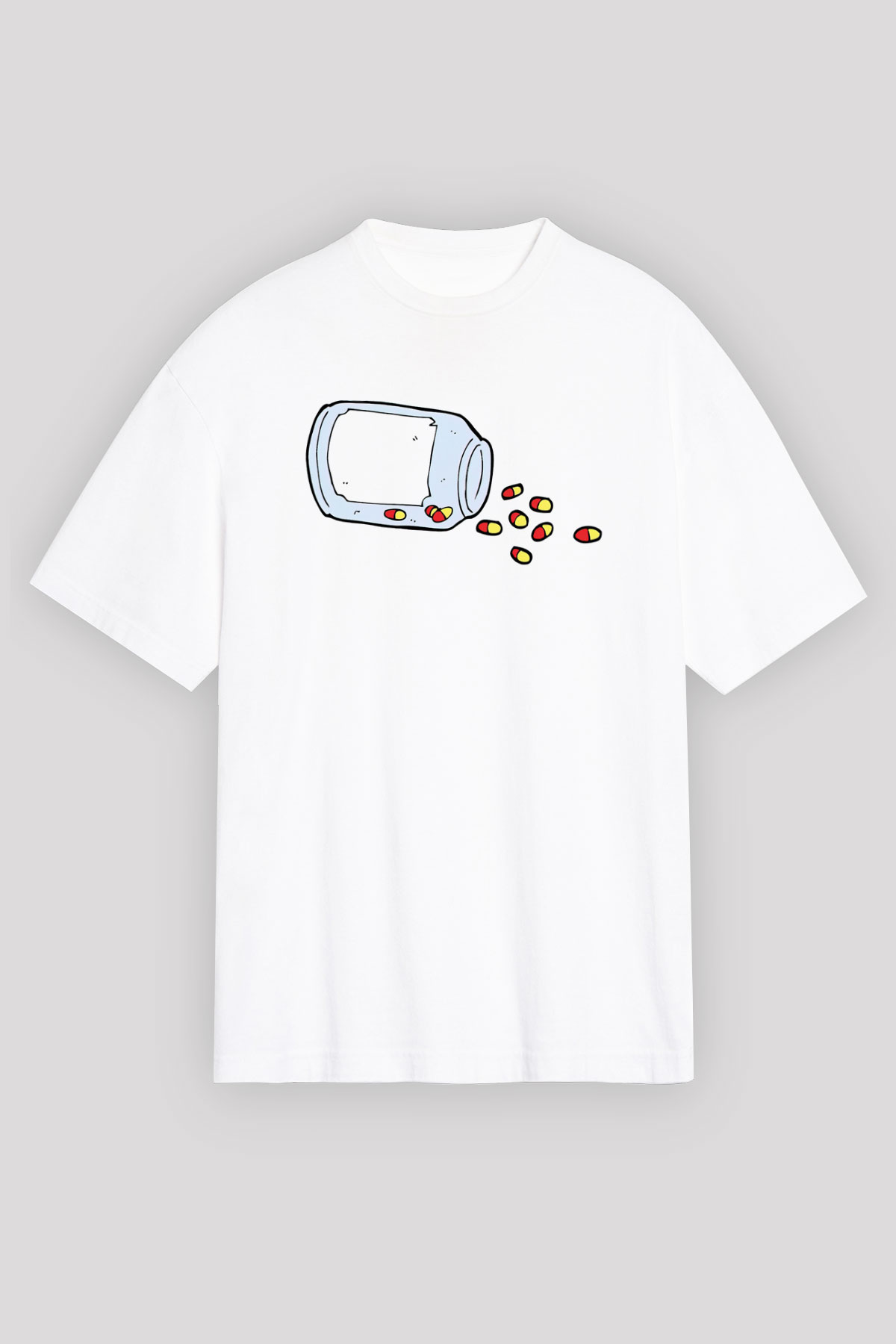 Eczacı Beyaz Unisex Oversize Tişört T-Shirt